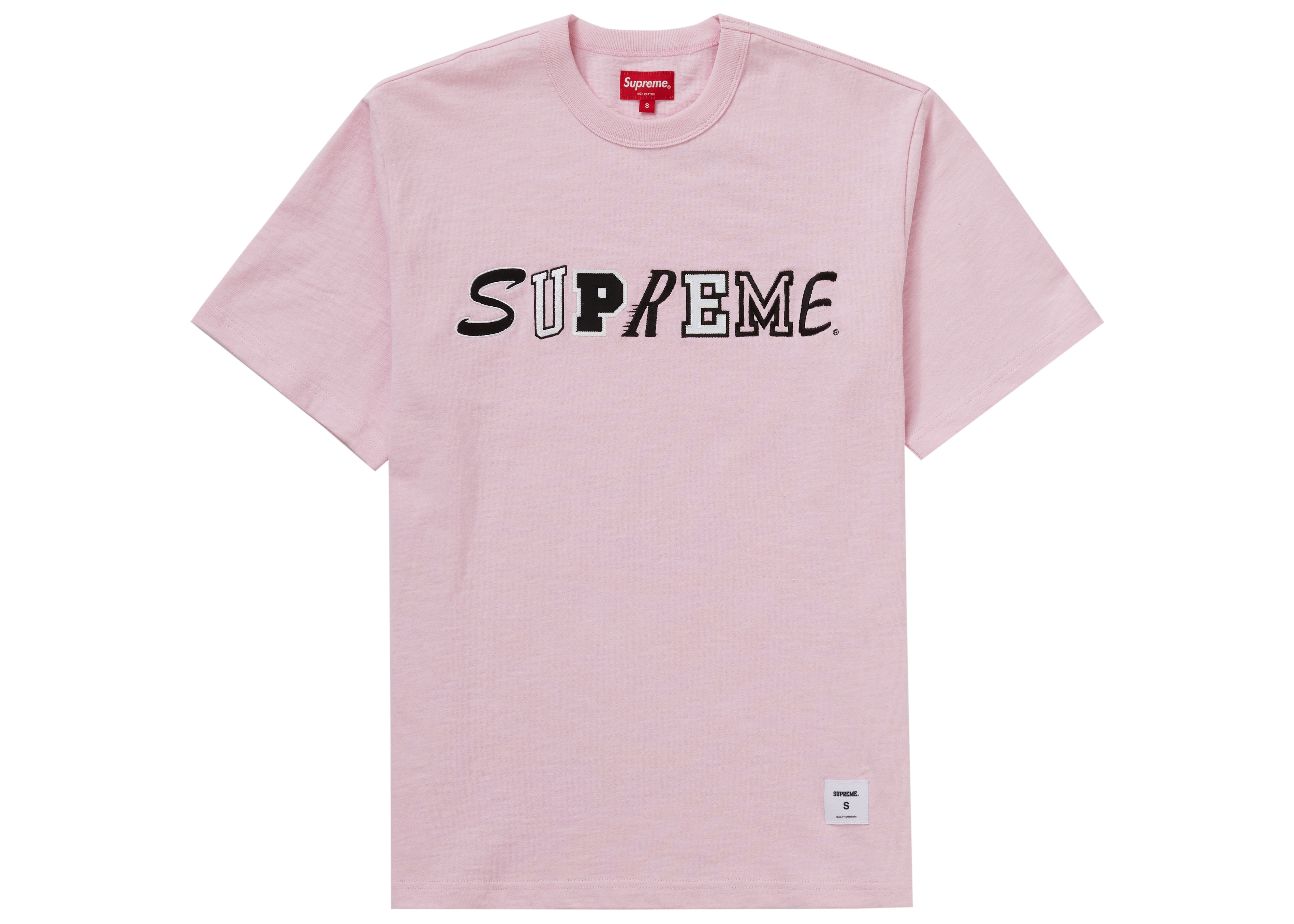 Supreme Collage Logo S/S Top Pink - Novelship