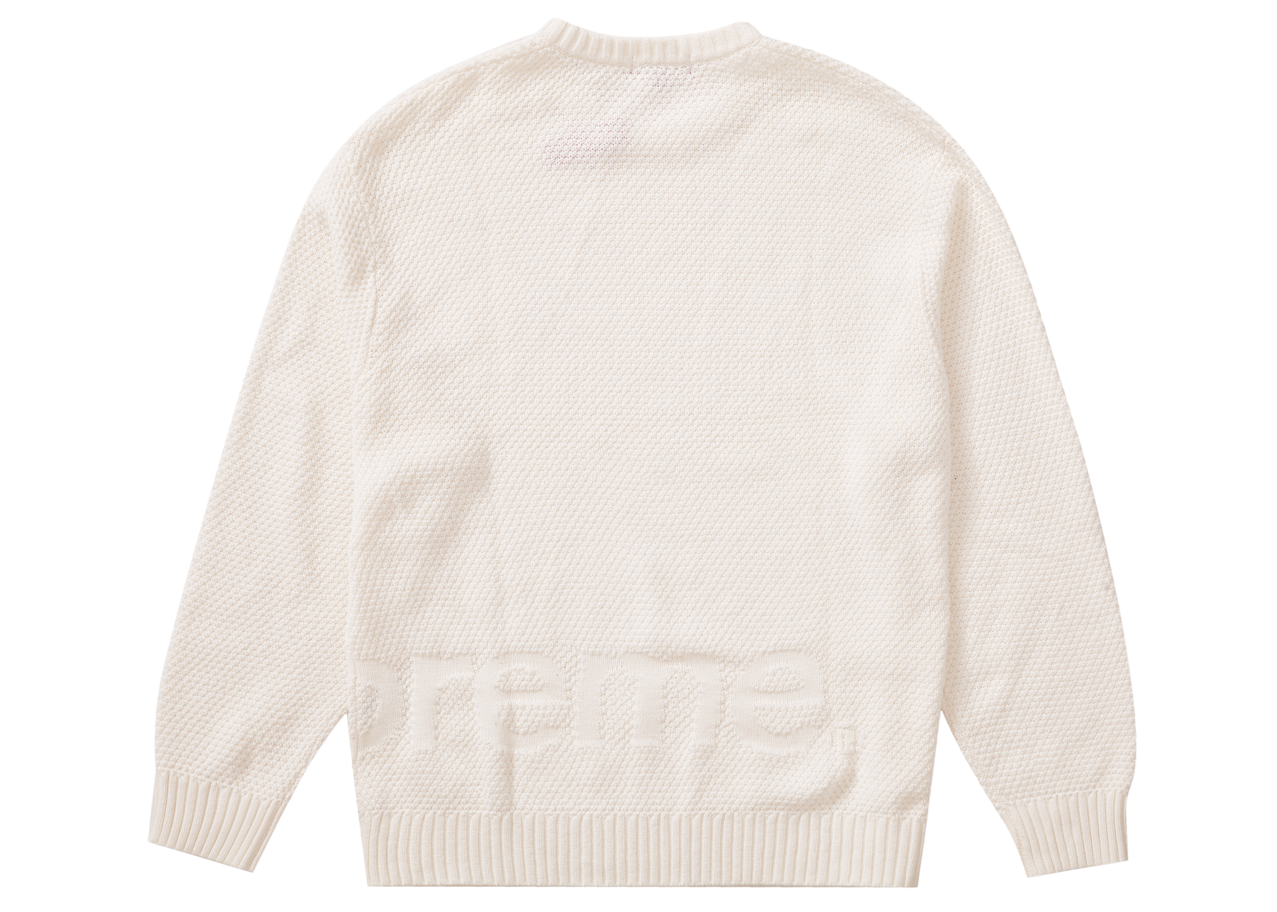 Supreme Textured Small Box Sweater White - Novelship