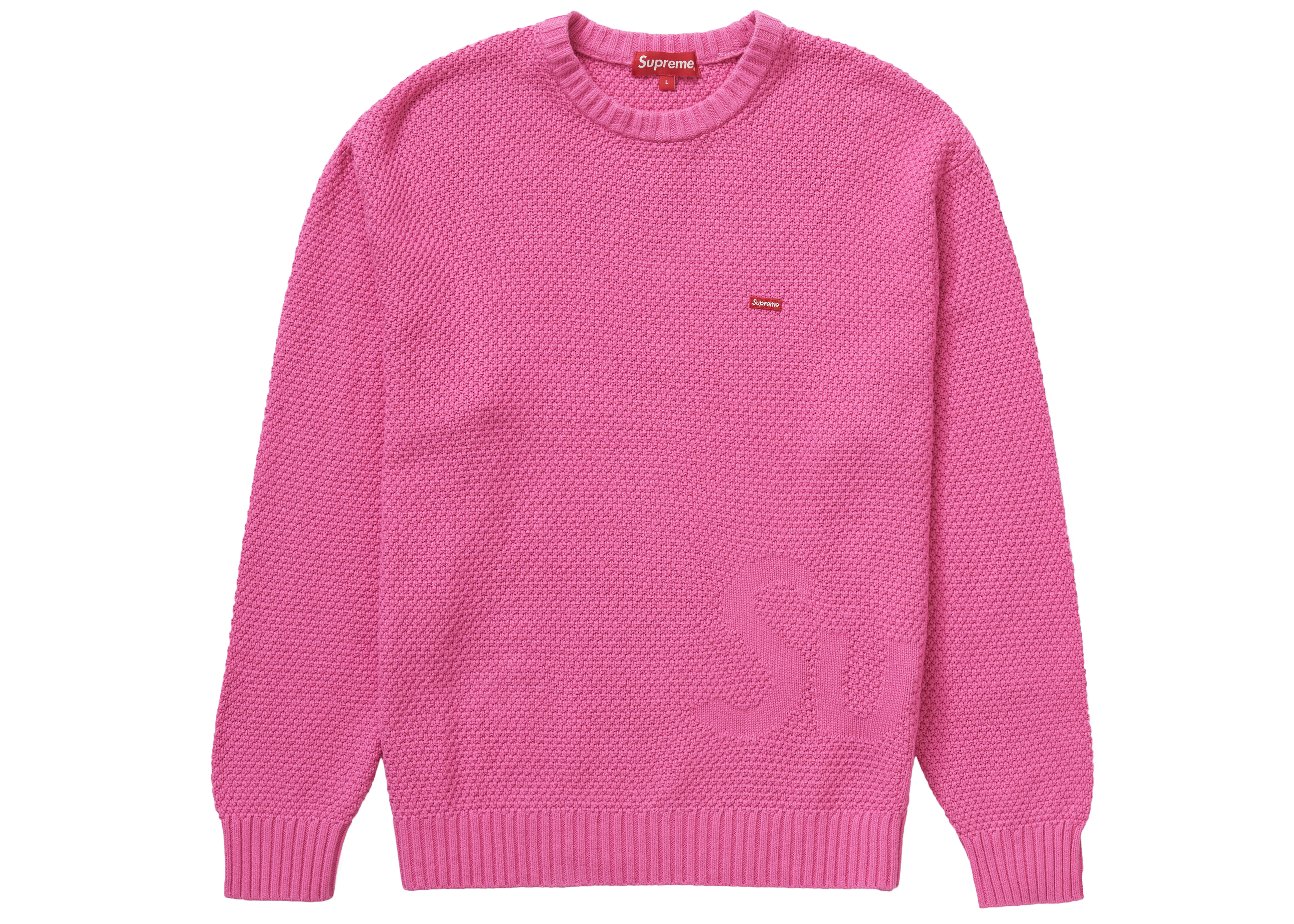 Supreme Textured Small Box Sweater Pink - Novelship