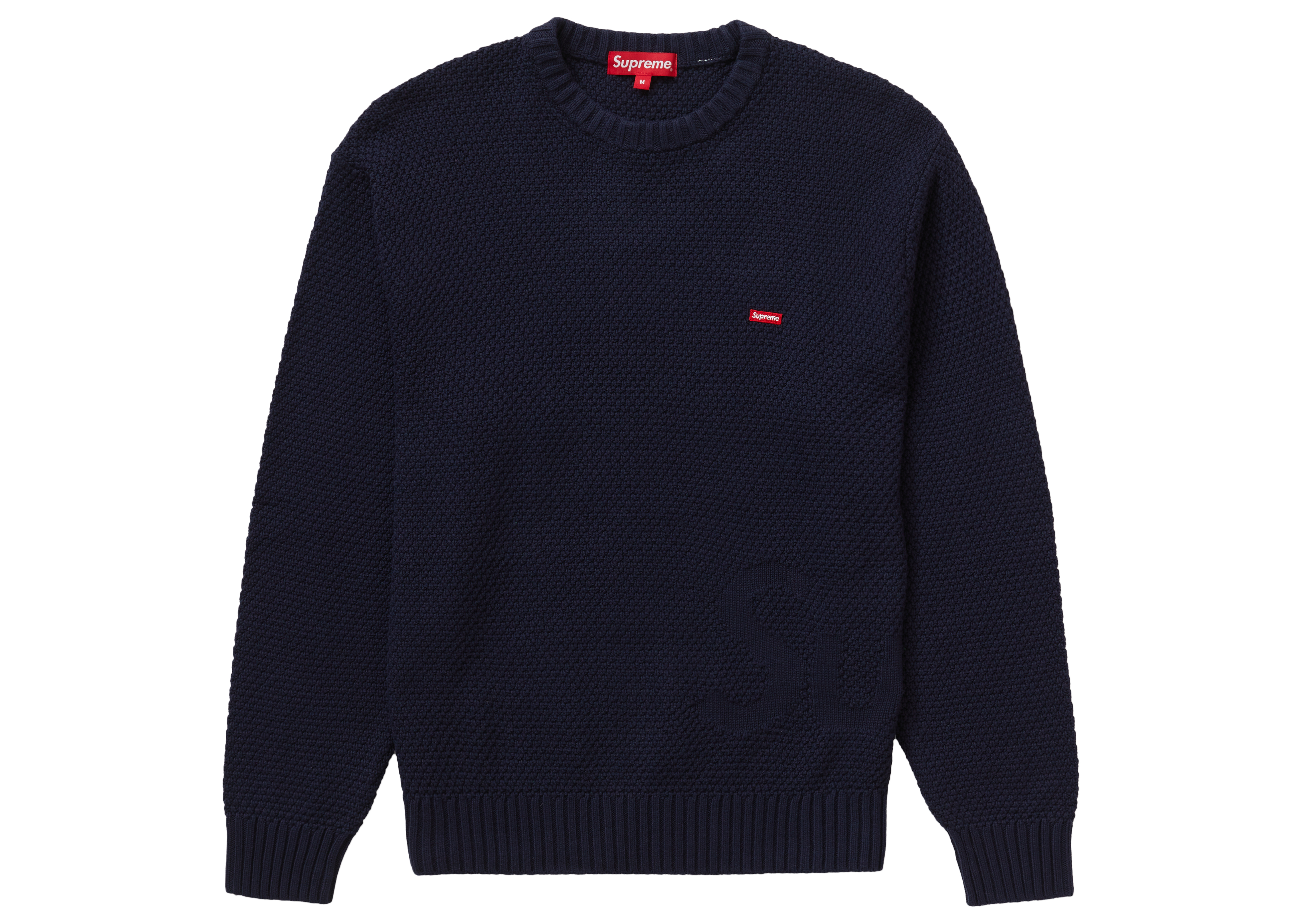 Supreme Textured Small Box Sweater Navy - Novelship