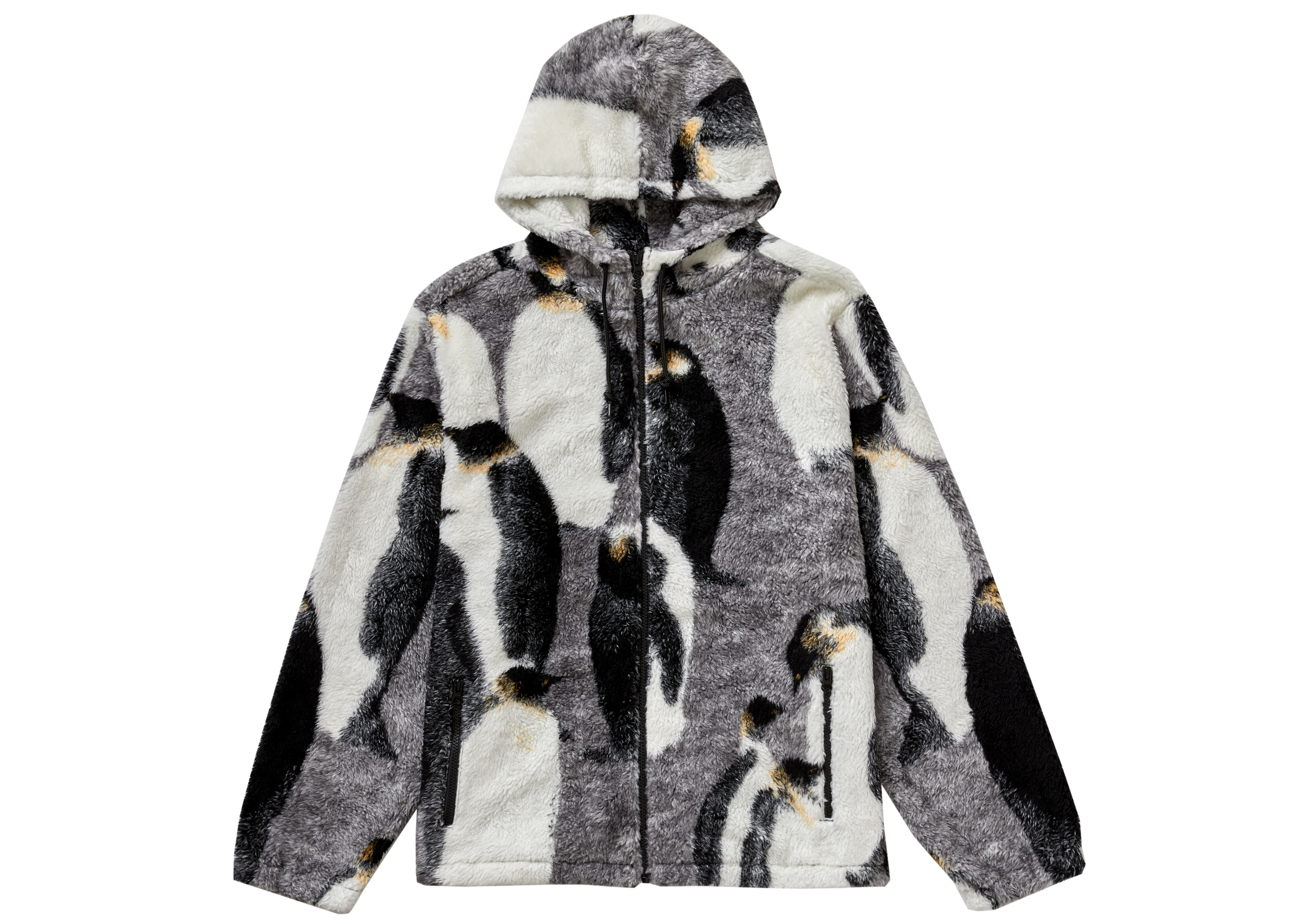 Supreme Penguins Hooded Fleece Jacket Black - Novelship