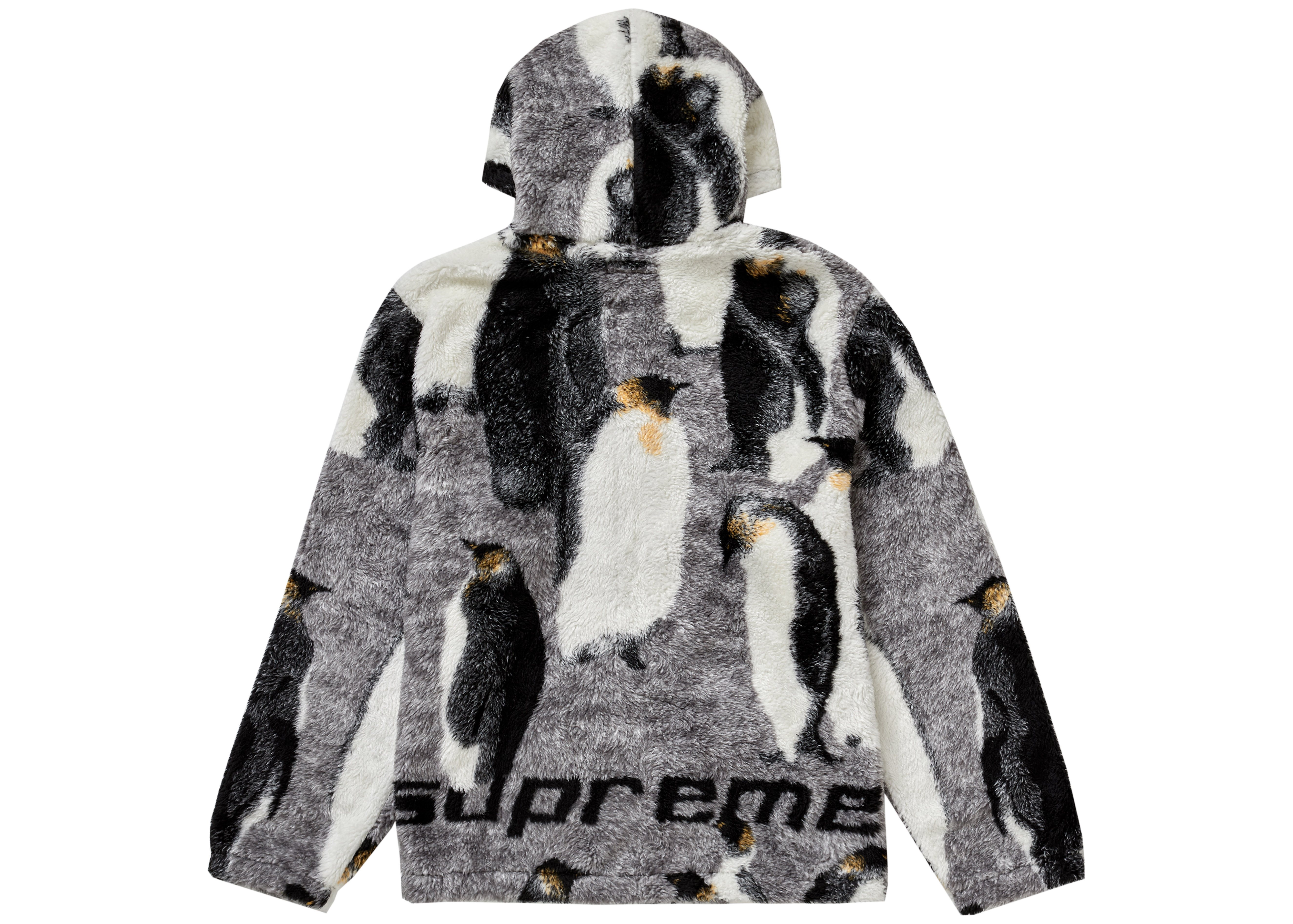 Supreme Penguins Hooded Fleece Jacket Black - Novelship