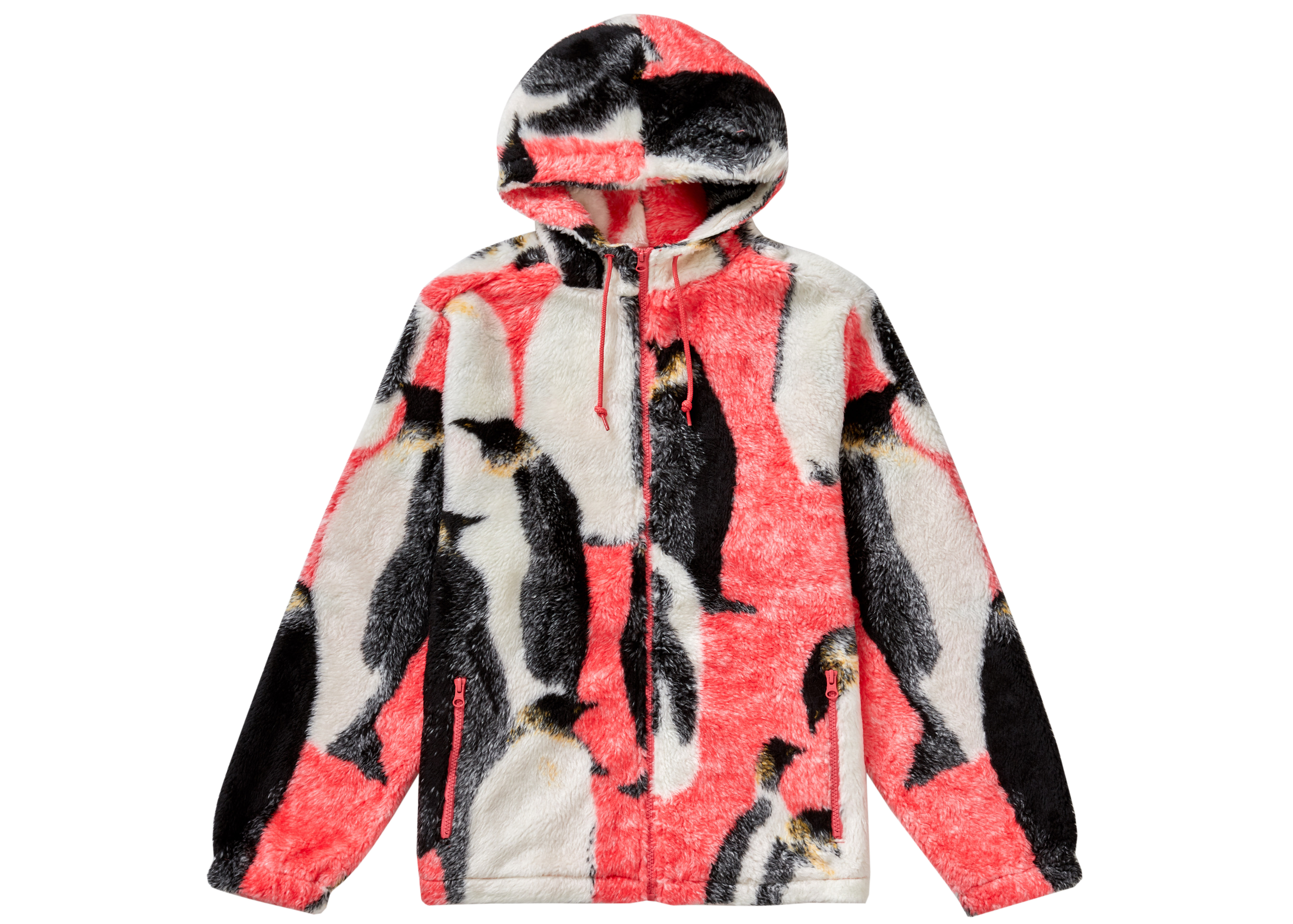 Supreme Penguins Hooded Fleece Jacket Pink - Novelship