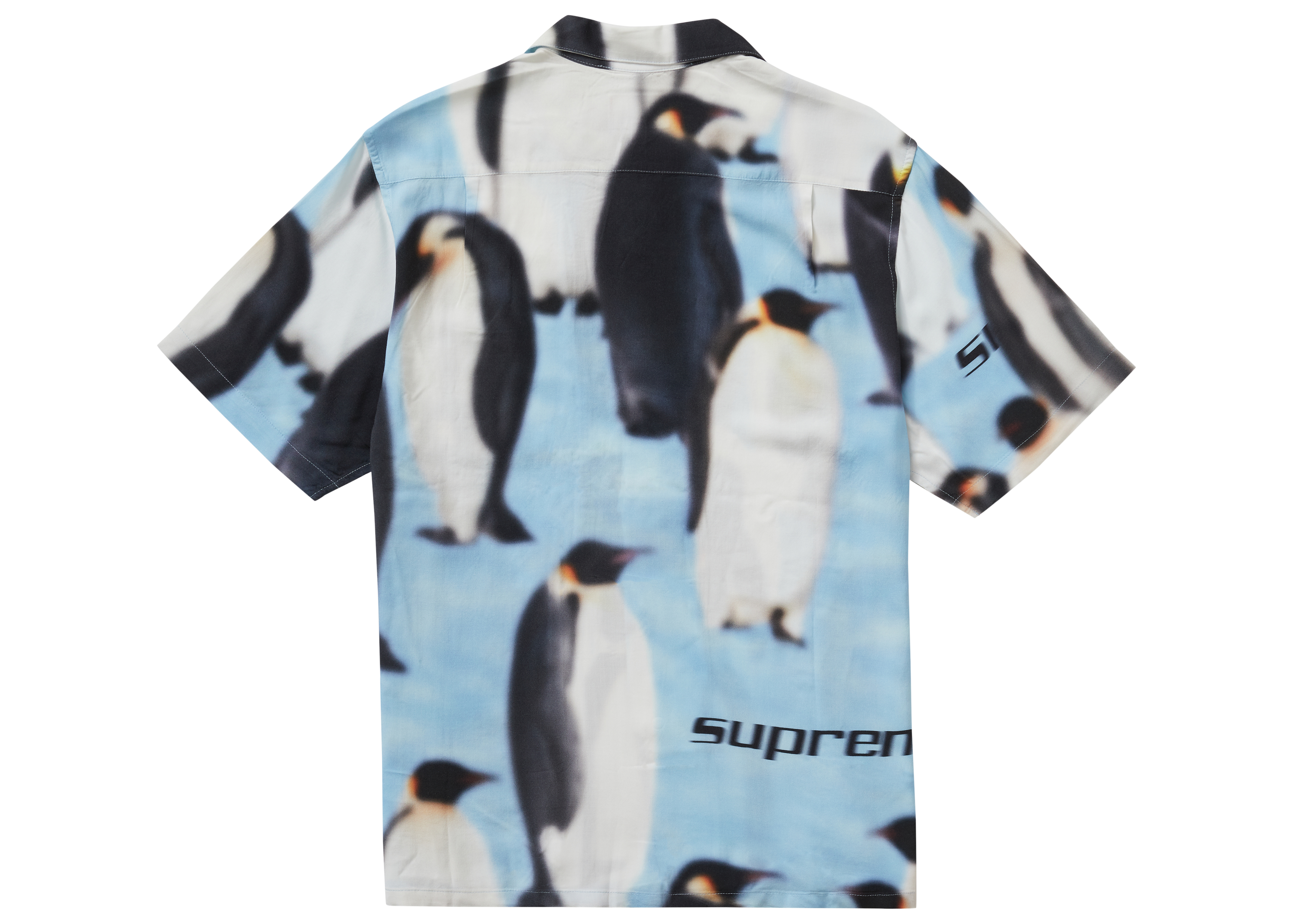 Supreme Penguins Rayon S/S Shirt Blue - Novelship