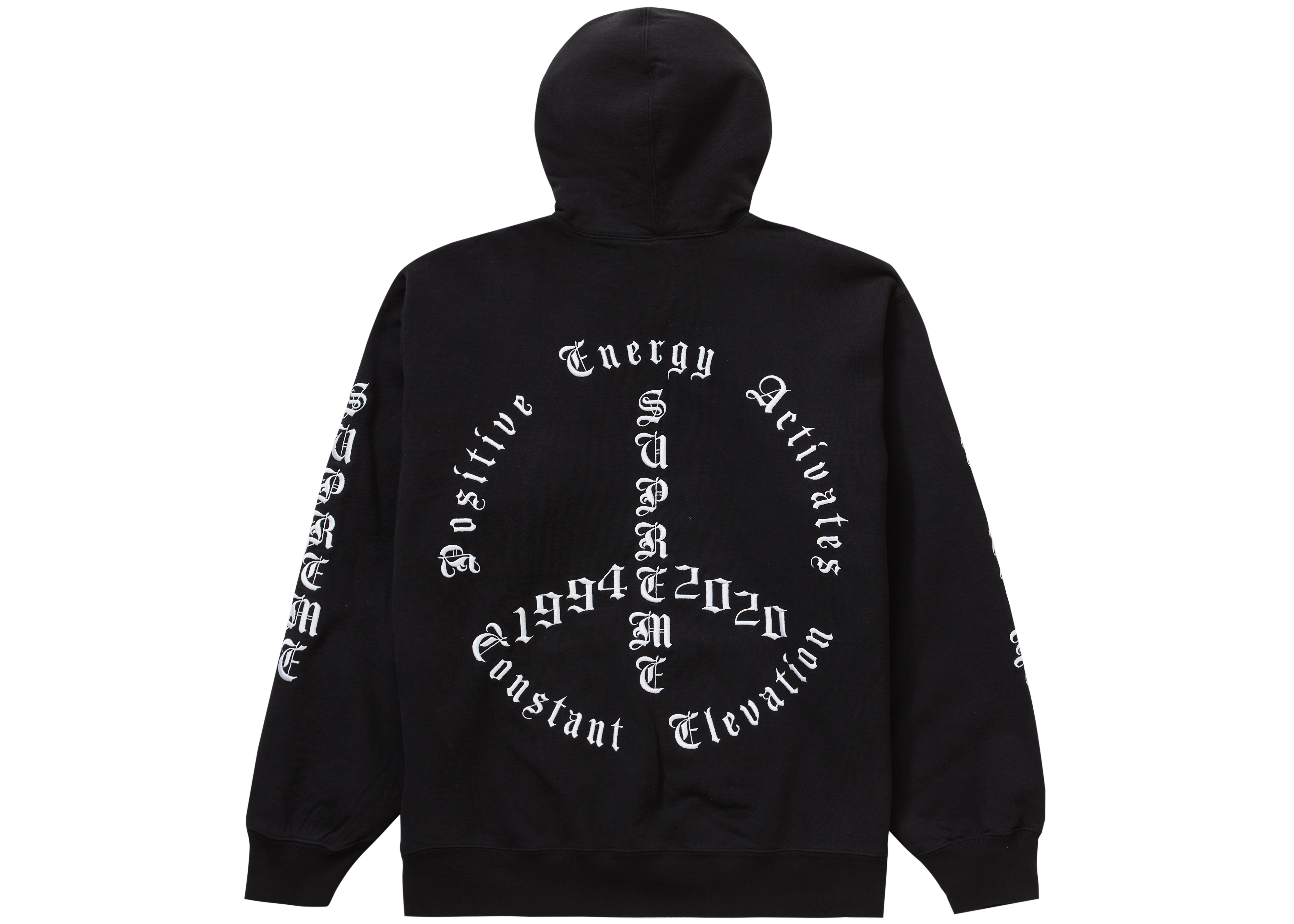 Supreme Peace Hooded Sweatshirt Black - Novelship