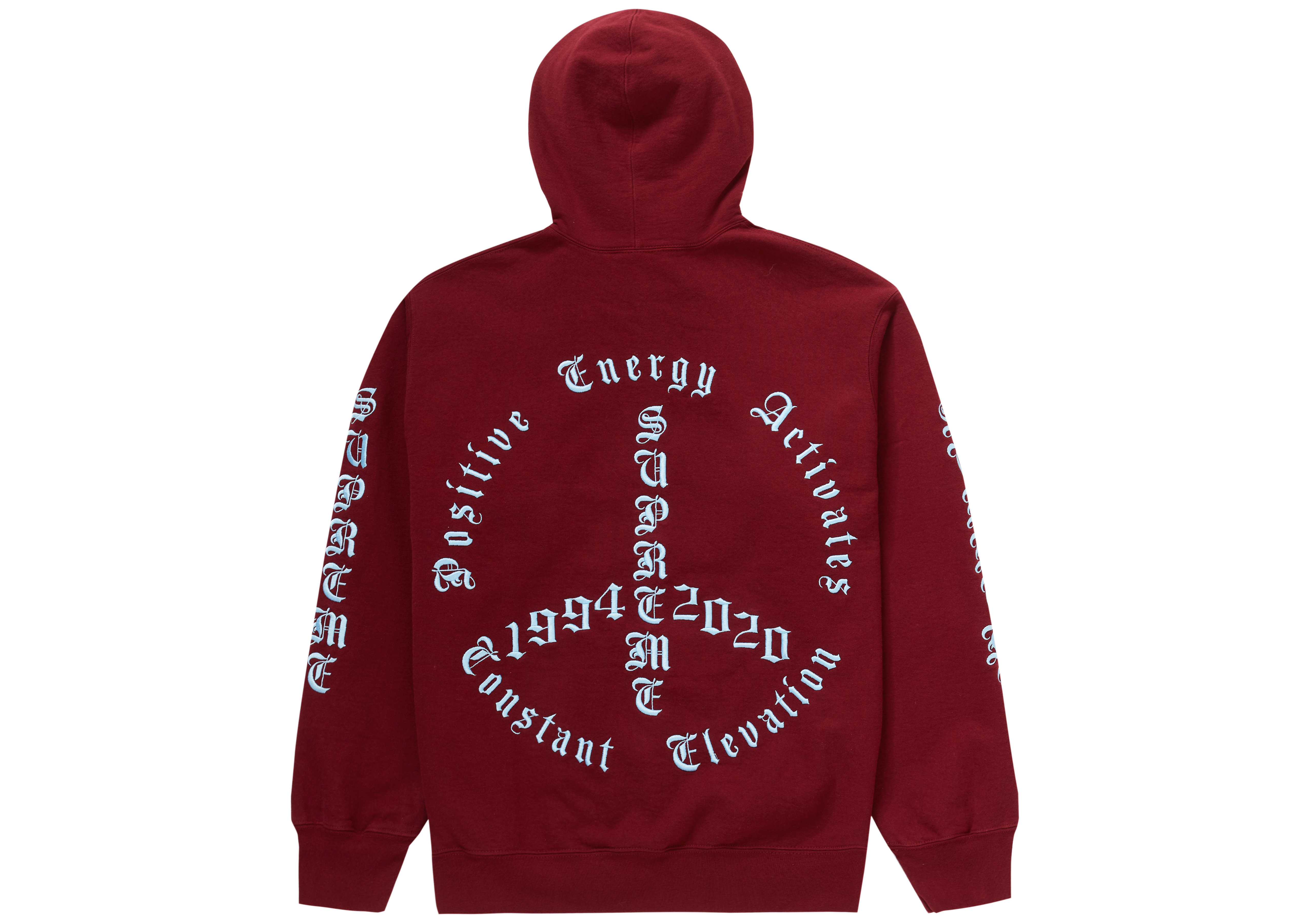 Supreme Peace Hooded Sweatshirt Cardinal - Novelship