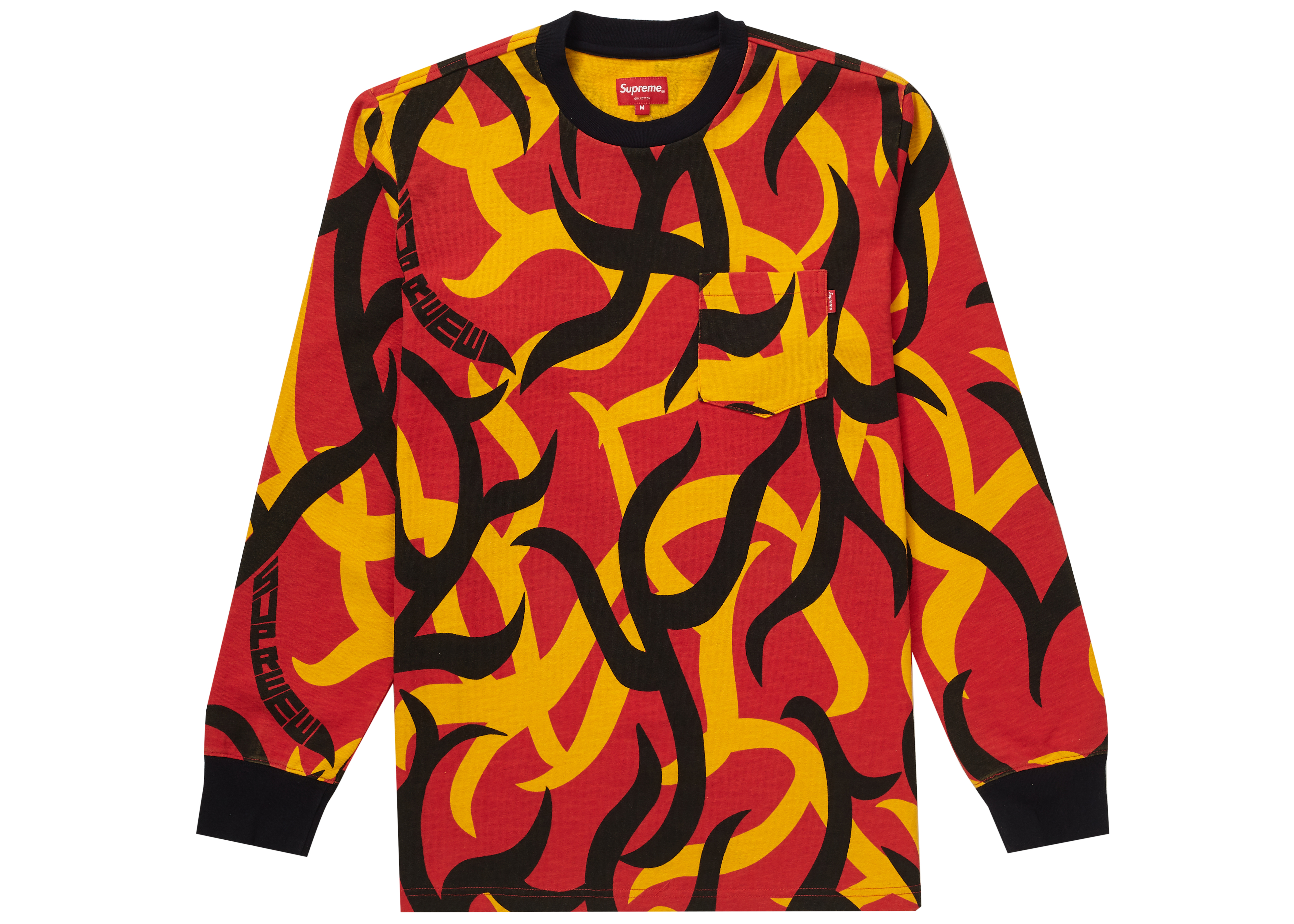 Supreme L/S Pocket Tee Red Tribal Camo - Novelship