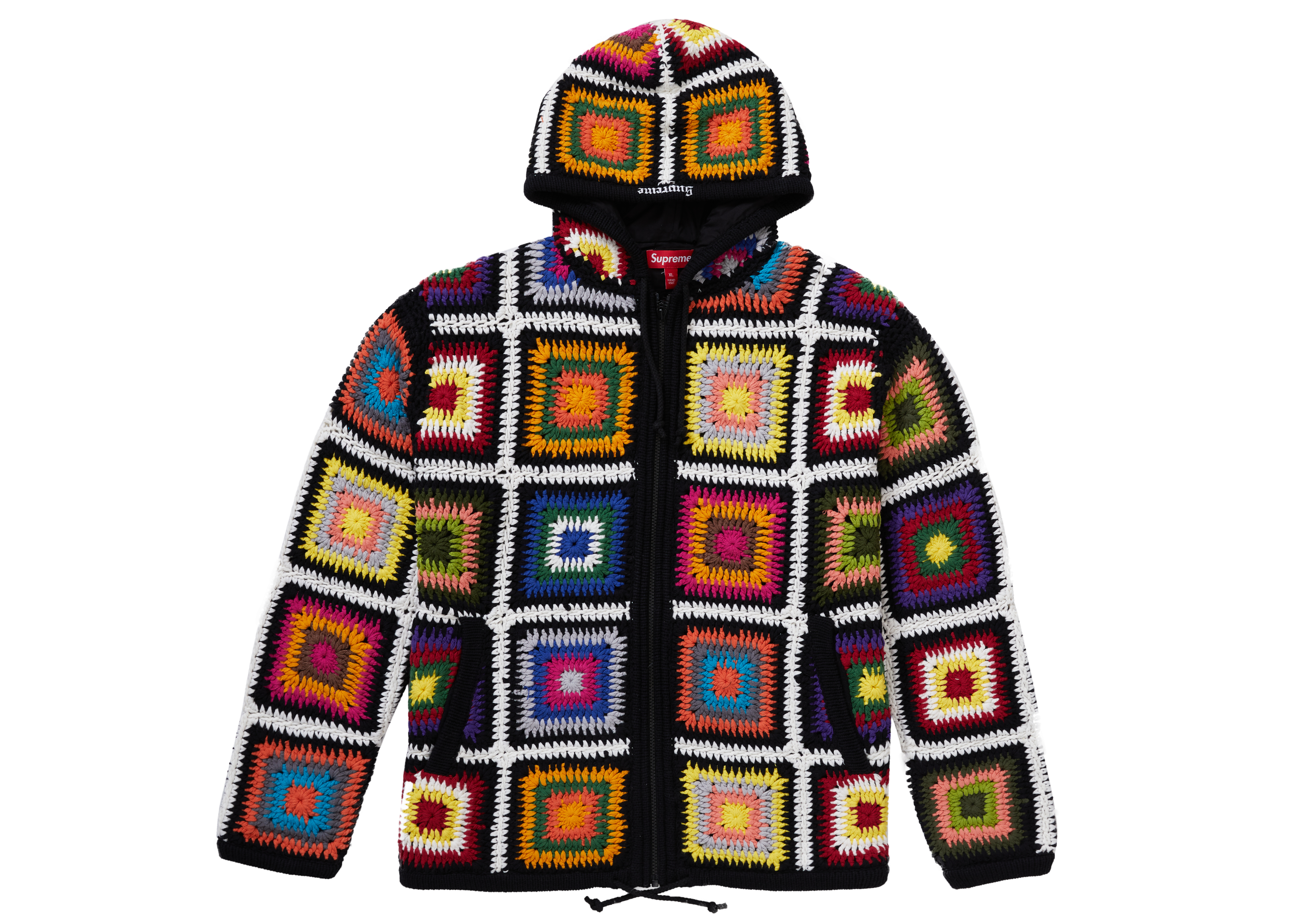 Supreme Crochet Hooded Zip Up Sweater Multicolor - Novelship