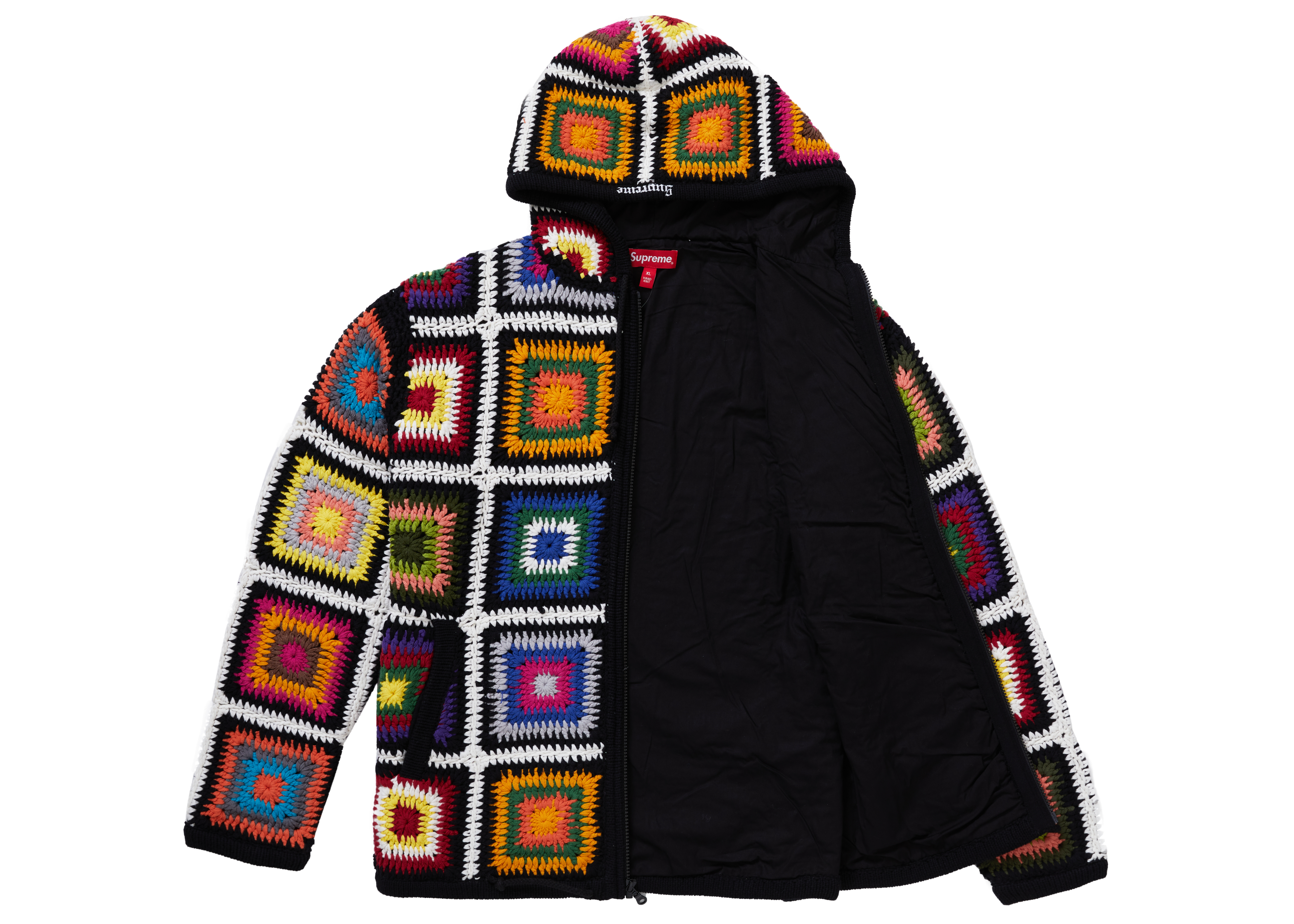 Supreme Crochet Hooded Zip Up Sweater Multicolor - Novelship