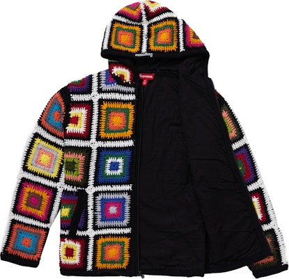 Supreme crochet hooded zip up sweater Clearance