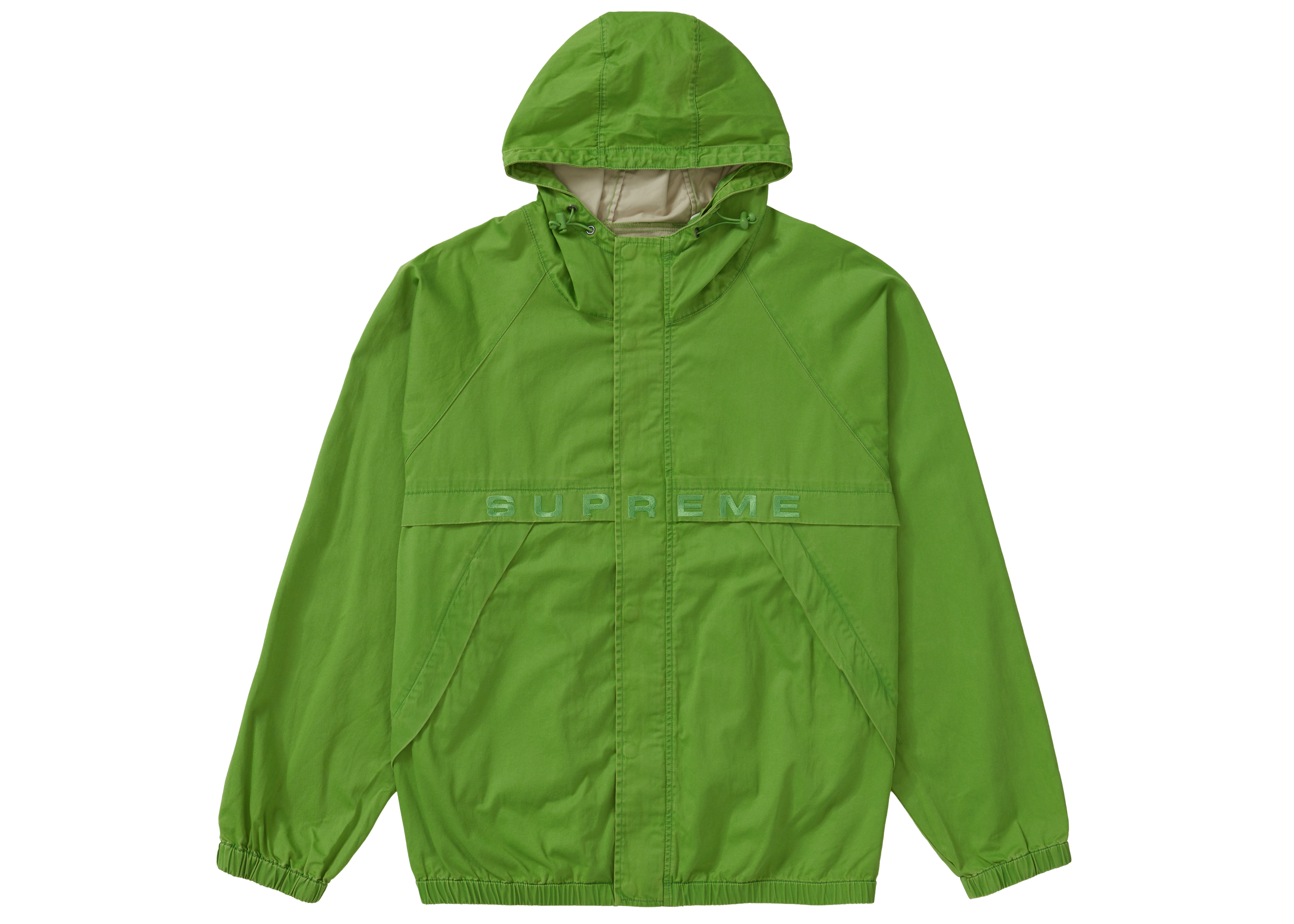 Supreme Overdyed Twill Hooded Jacket Bright Green - Novelship