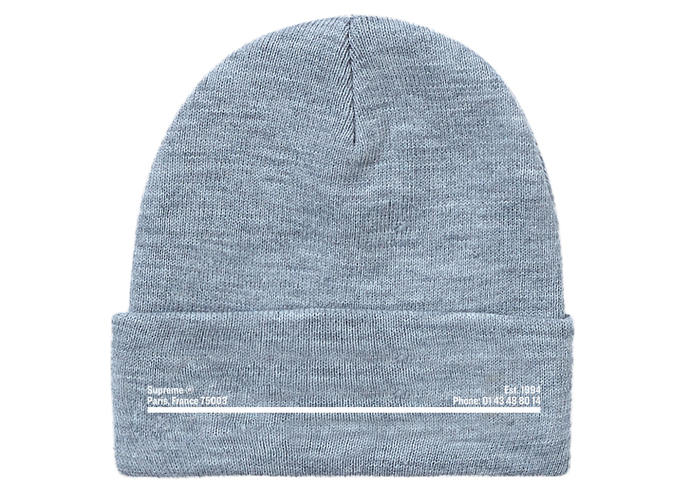 Supreme New Era Shop Beanie Heather Grey Paris - Novelship