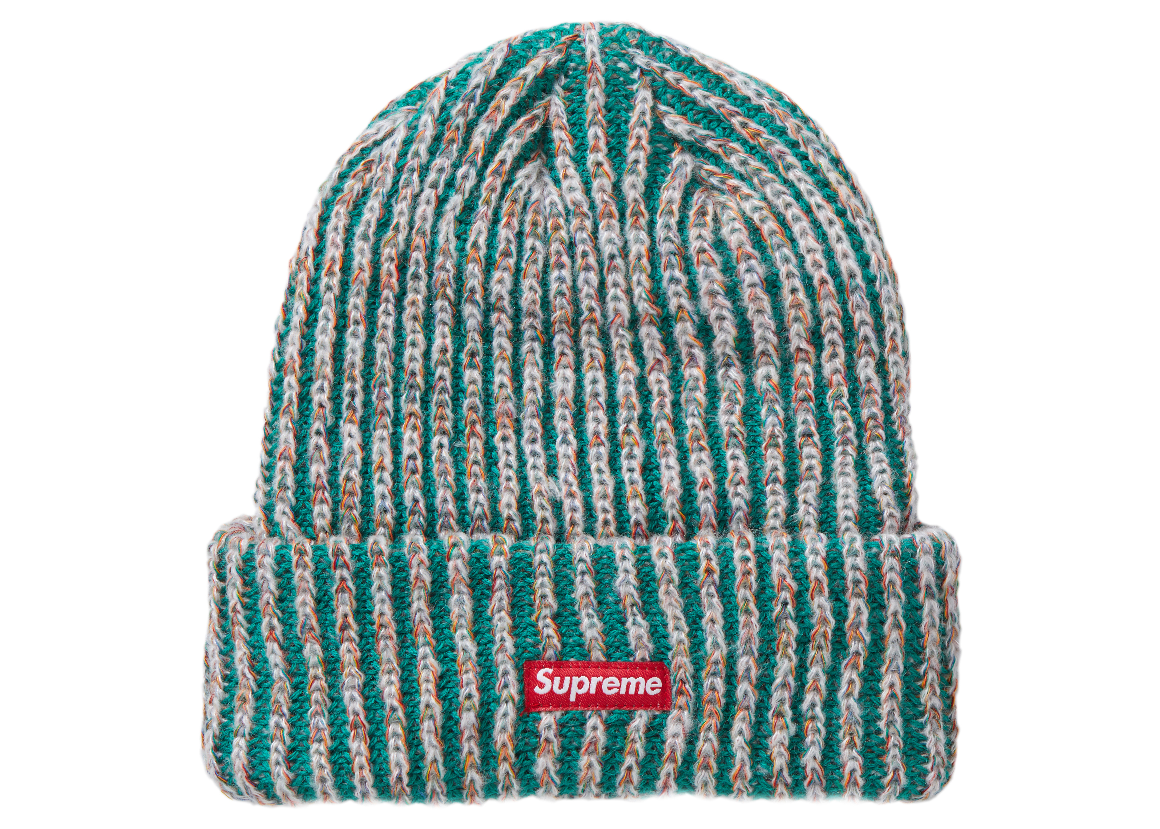 Supreme Rainbow Knit Loose Gauge Beanie Dark Green - Novelship