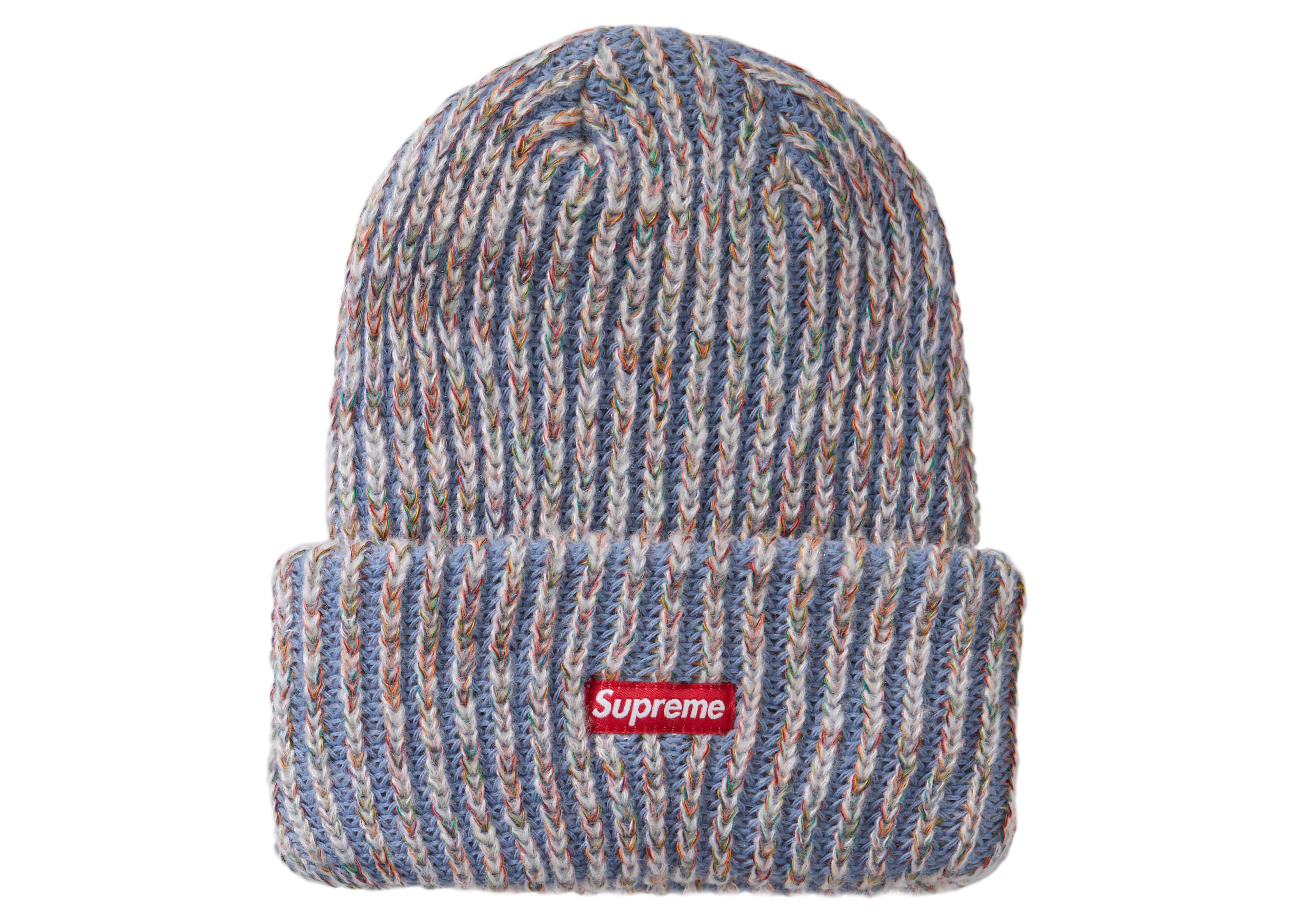 Supreme Rainbow Knit Loose Gauge Beanie Light Blue - Novelship