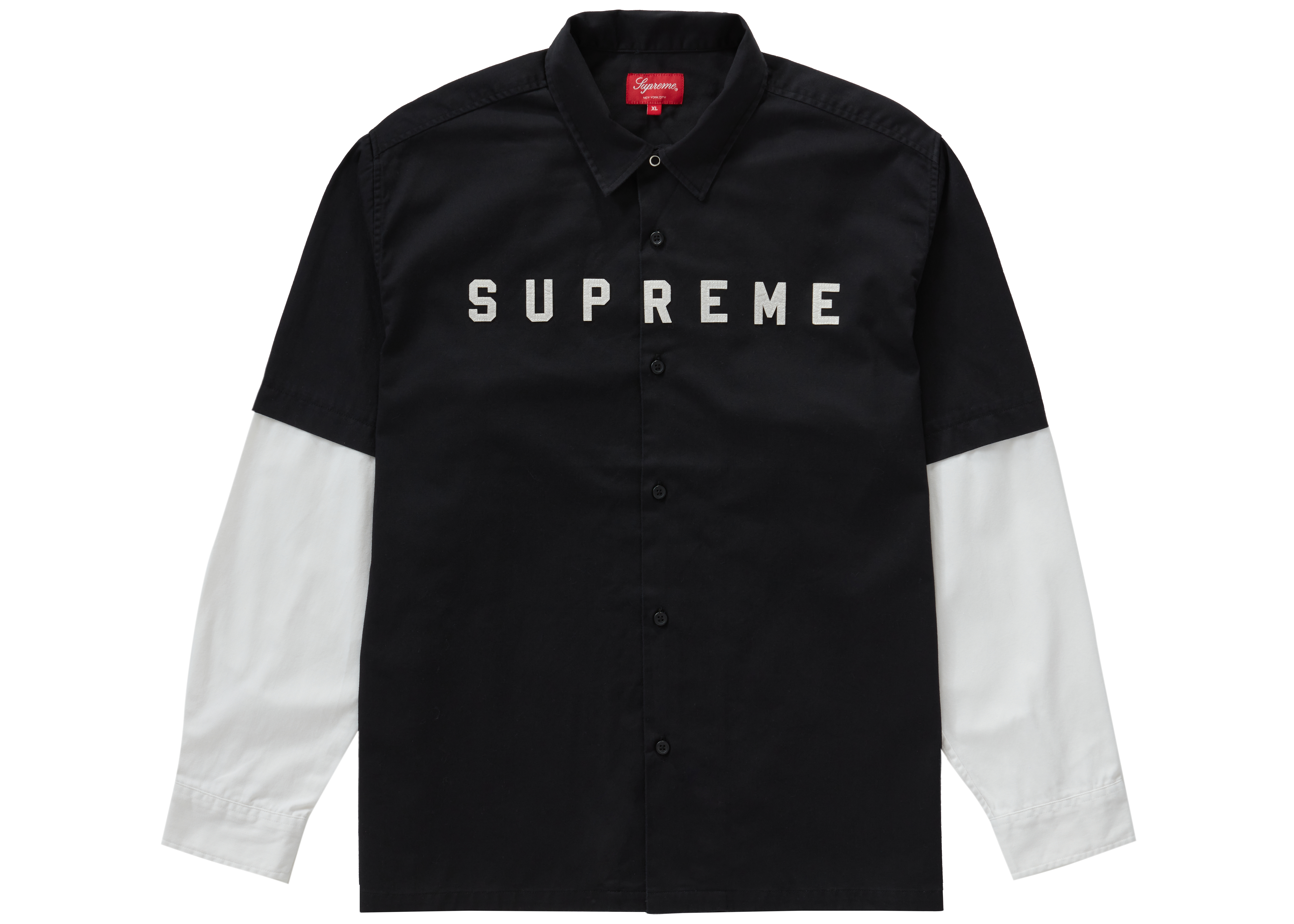 Supreme 2‑Tone Work Shirt Black - Novelship