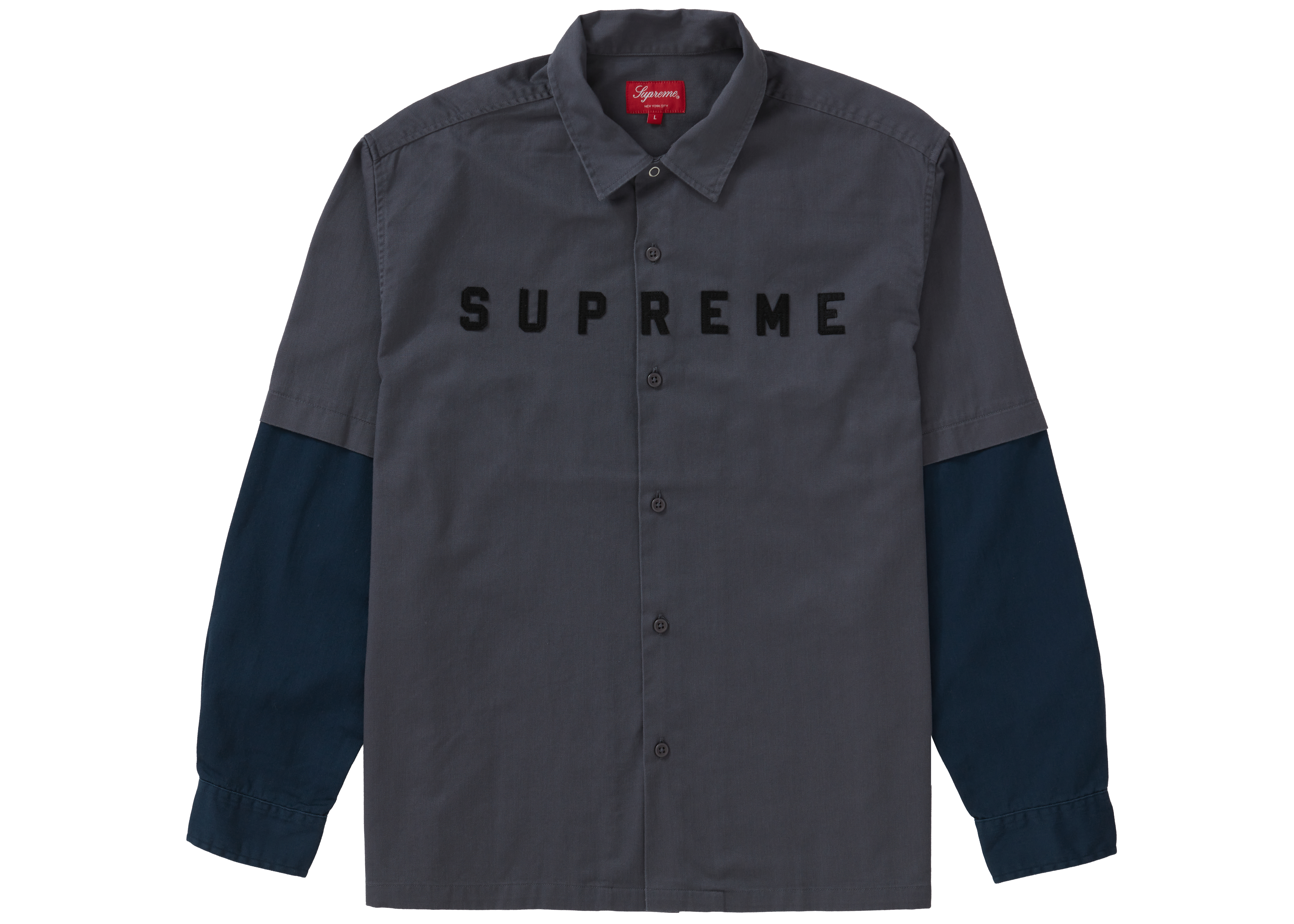 Supreme 2‑Tone Work Shirt Dark Grey - Novelship