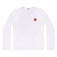 Comme des Garçons Red Emblem White Long Sleeve Men Comme des Garçons Red Emblem White Long Sleeve Men