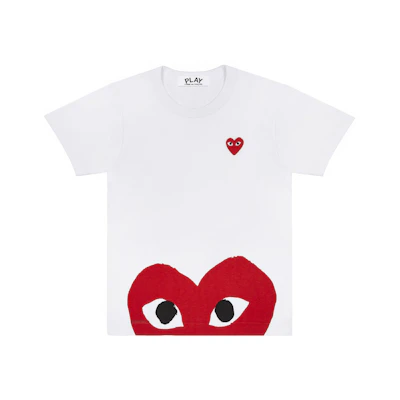 CDG "Red Half Heart" White T-shirt