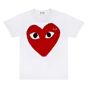 Comme des Garçons "Cetak Hati Merah & Logo" Baju-T Putih Wanita Buy Comme des Garçons "Cetak Hati Merah & Logo" Baju-T Putih Wanita