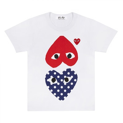 Comme des Garçons "Red Print Heart Polka" White T-shirt Buy Comme des Garçons "Red Print Heart Polka" White T-shirt