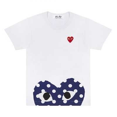 Comme des Garçons "Polkadot Half Heart" White T-shirt Buy Comme des Garçons "Polkadot Half Heart" White T-shirt