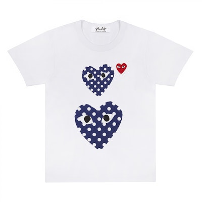 Comme des Garçons "Double Polka Heart" White T-shirt Buy Comme des Garçons "Double Polka Heart" White T-shirt
