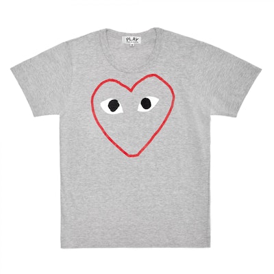 Comme des Garçons Play Red Heart Sketch T-Shirt (Grey) Buy Comme des Garçons Play Red Heart Sketch T-Shirt (Grey)