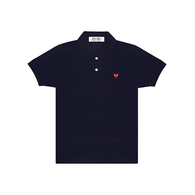 CDG Play Little Red Heart Polo Shirt (Navy)