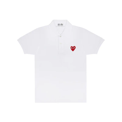 CDG Red Play Polo Shirt (White)
