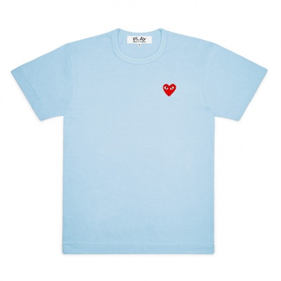 Comme des Garçons Play Bright Red Heart T-Shirt (Blue) Buy Comme des Garçons Play Bright Red Heart T-Shirt (Blue)
