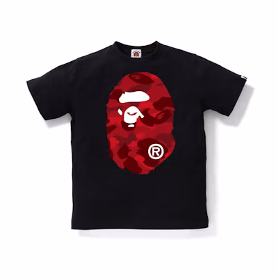 BAPE Color Camo Big Ape Head Tee (Kids) 'Black/Red'
