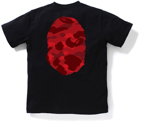 BAPE Color Camo Big Ape Head Tee (Kids) 'Black/Red' Order BAPE Color Camo Big Ape Head Tee (Kids) 'Black/Red'