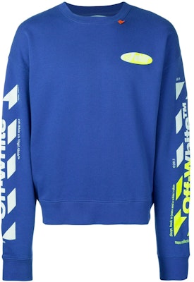 Kaos Lengan Panjang Biru Off-White Diag Split Logo Buy Kaos Lengan Panjang Biru Off-White Diag Split Logo