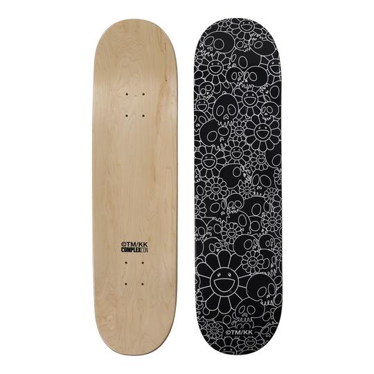 Takashi Murakami Skull u0026 Flower Skateboard Deck Black