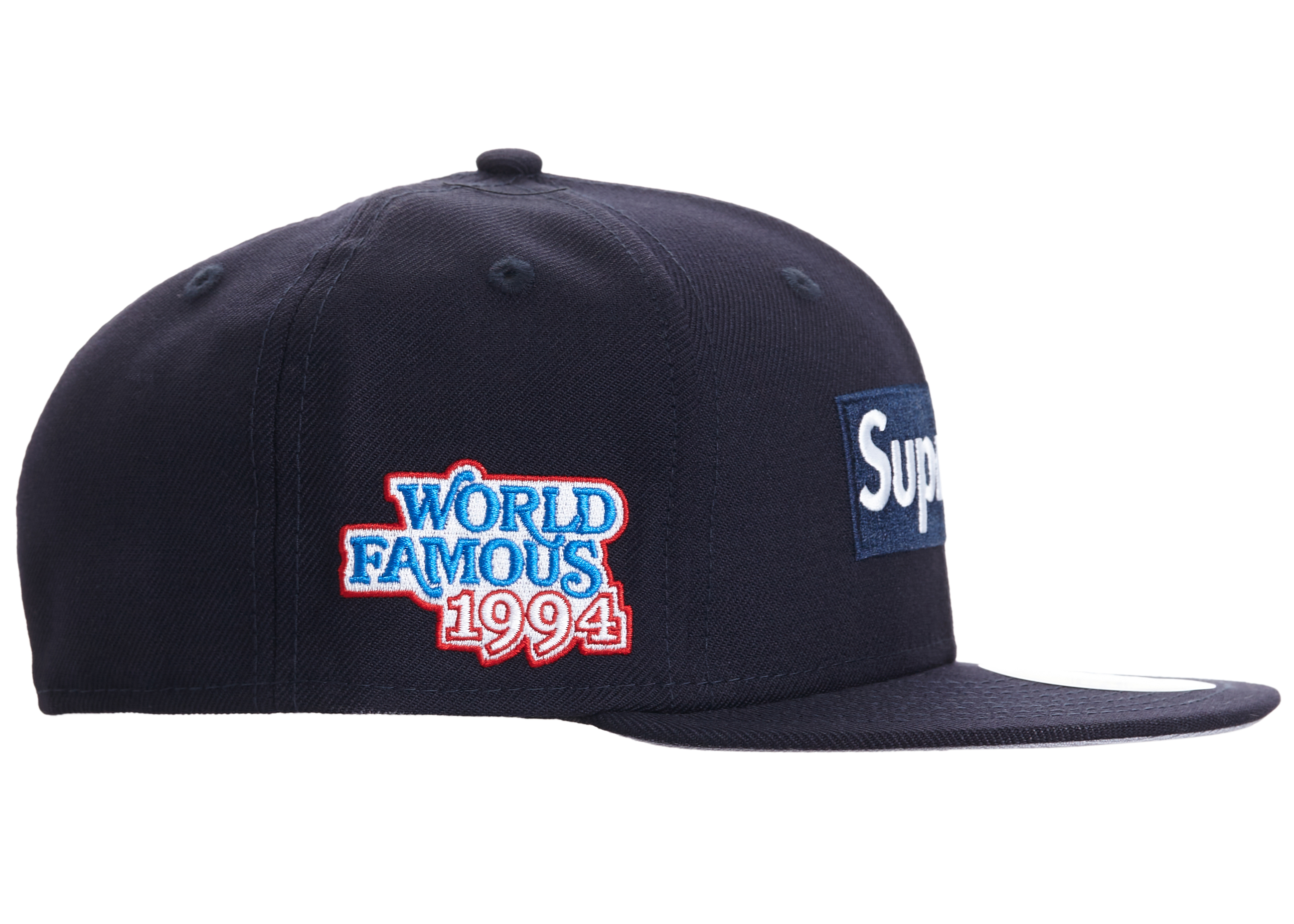 Supreme World Famous Box Logo New Era Navy - Novelship