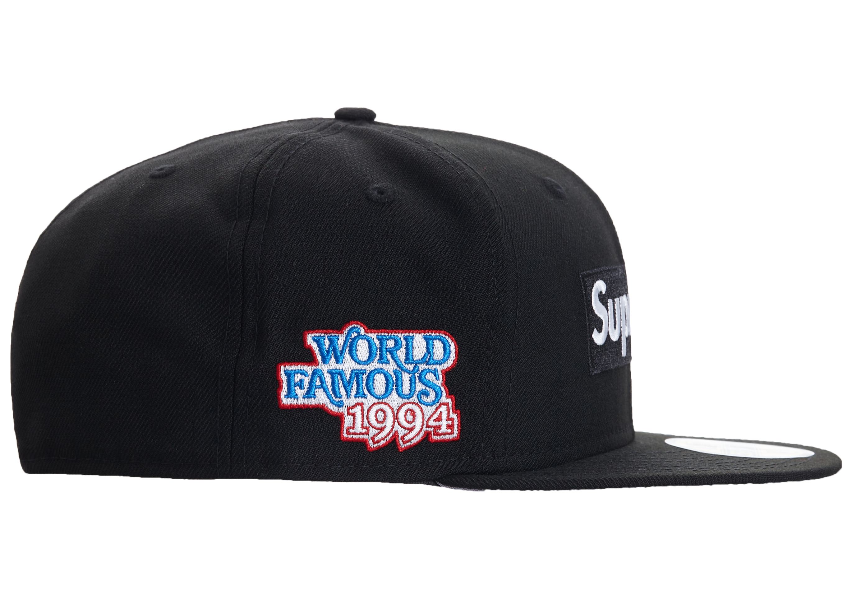 supreme world famous box logo new era black
