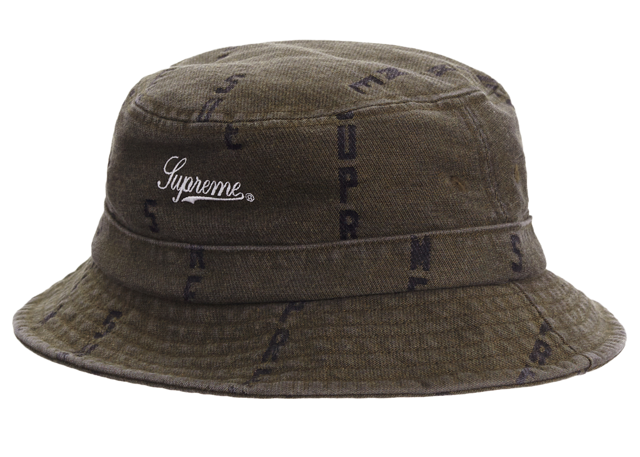 Supreme Logo Stripe Jacquard Denim Crusher Brown - Novelship