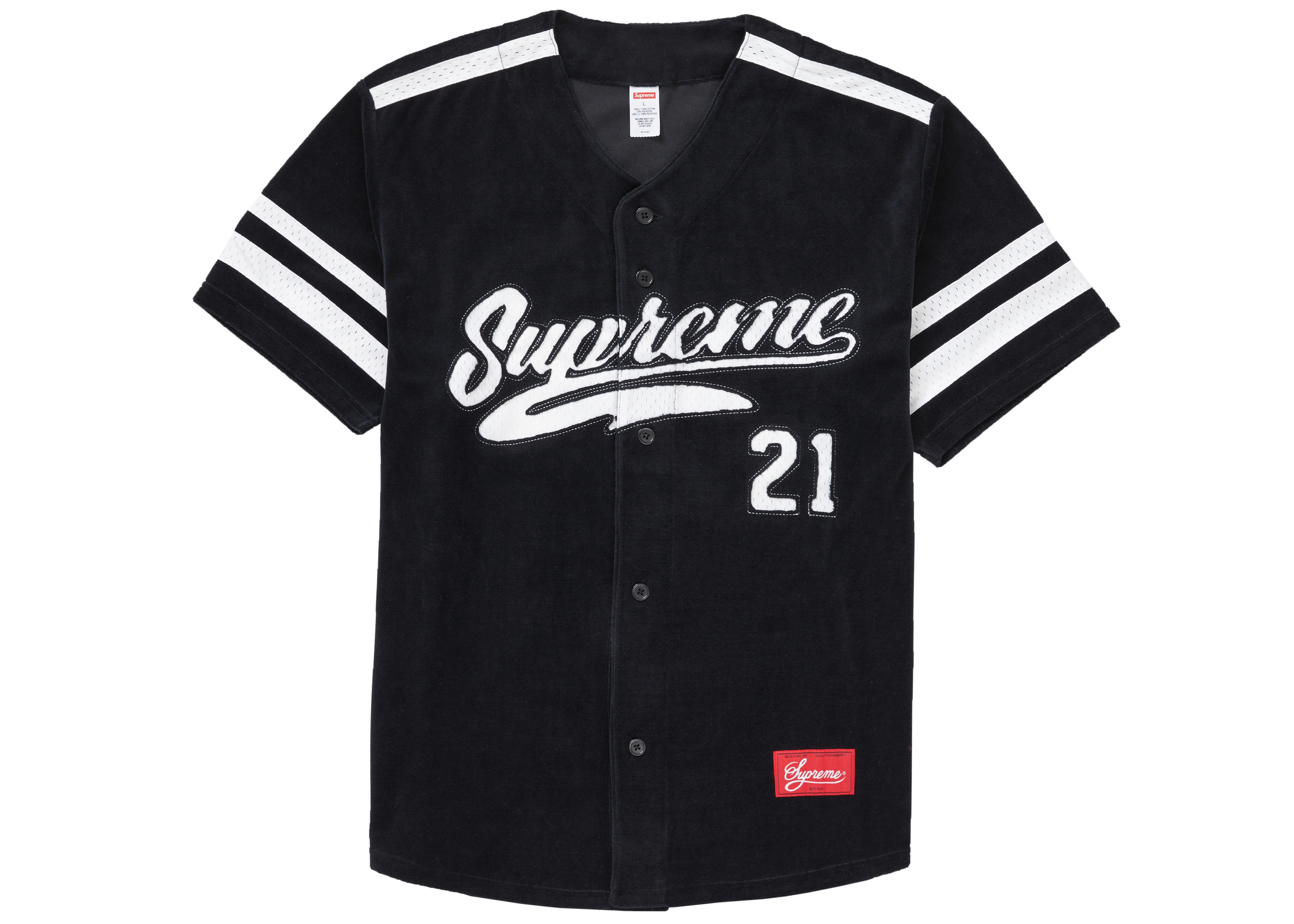 Supreme Velour Baseball Jersey Black - Novelship