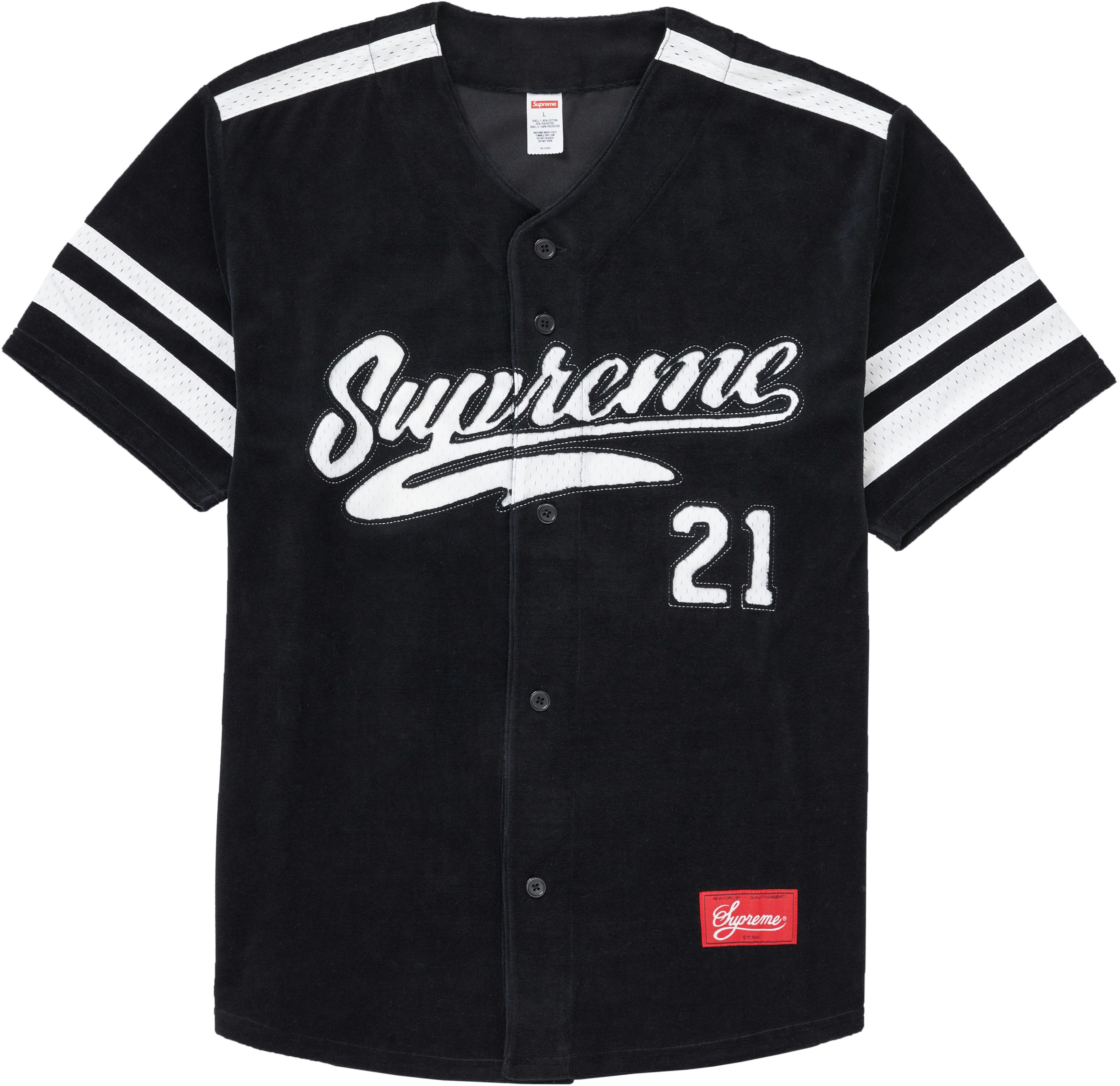 Supreme Velour Baseball Jersey Black - Novelship