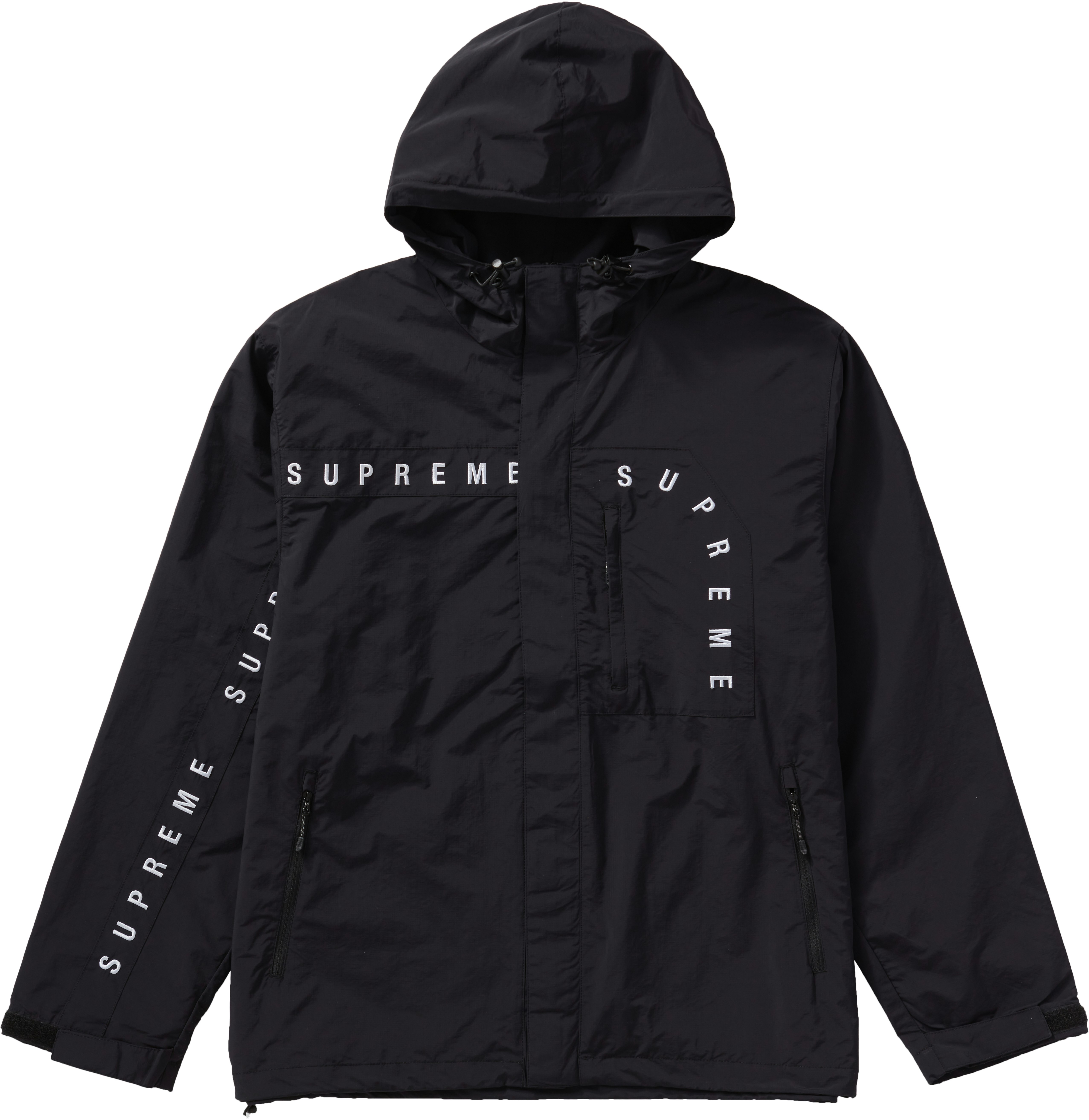 Supreme Curve Logos Ripstop Jacket Black - Novelship