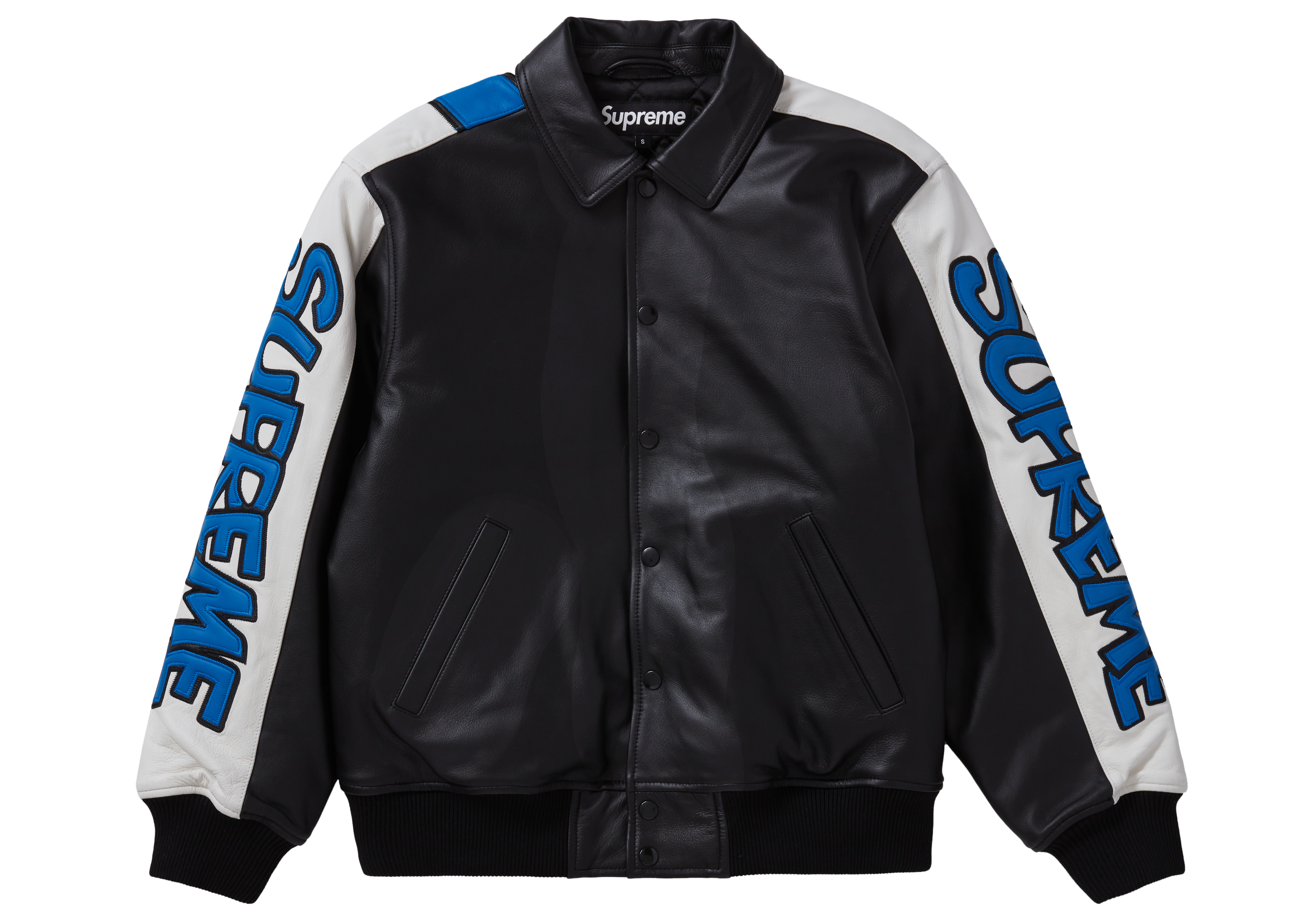 Supreme black leather on sale jacket