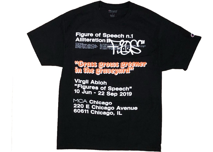 Virgil Abloh MCA Figures of Speech Grass Graveyard (Blue Text) Tee