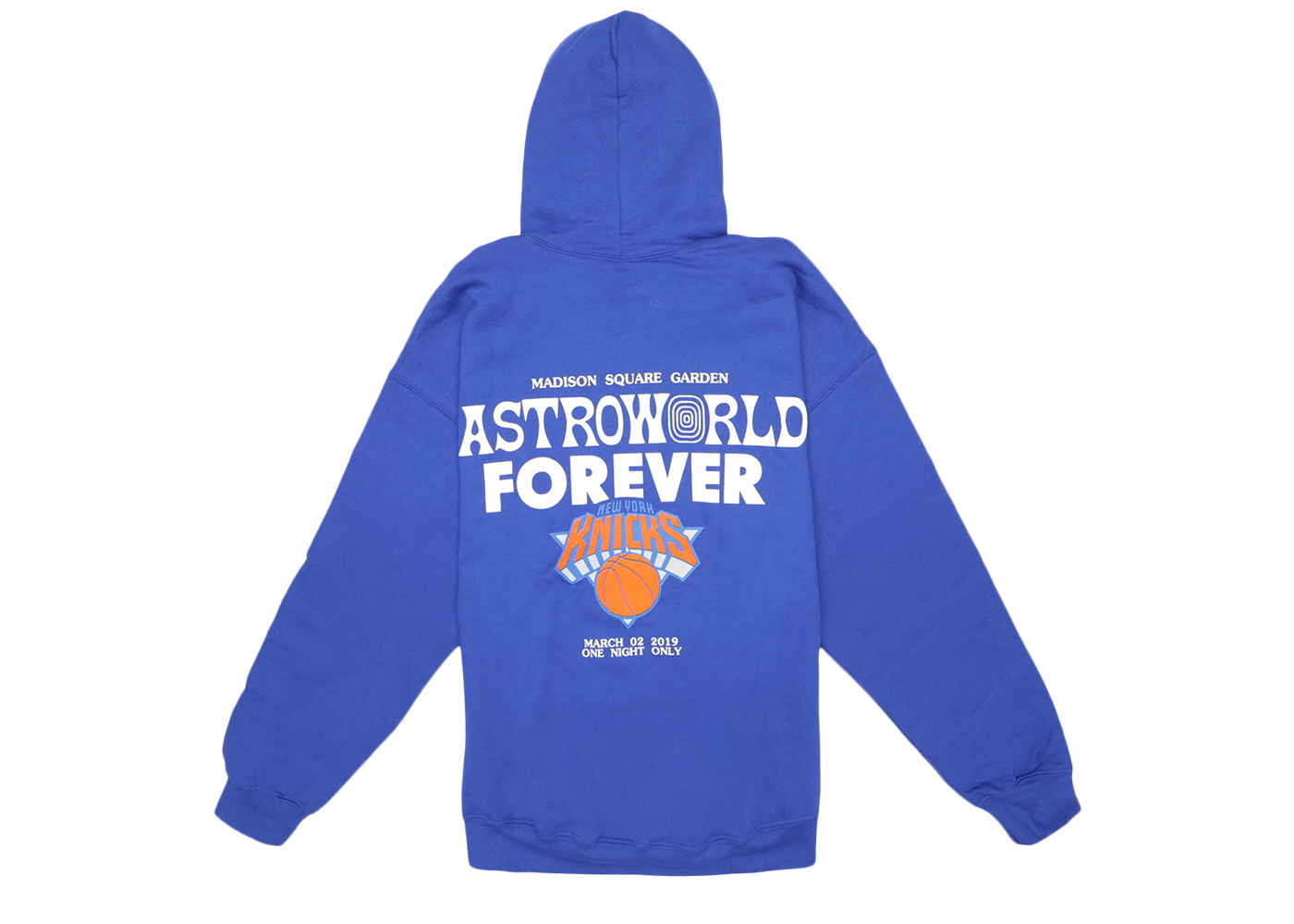 Travis Scott Astroworld MSG Knicks Hoodie Blue Novelship