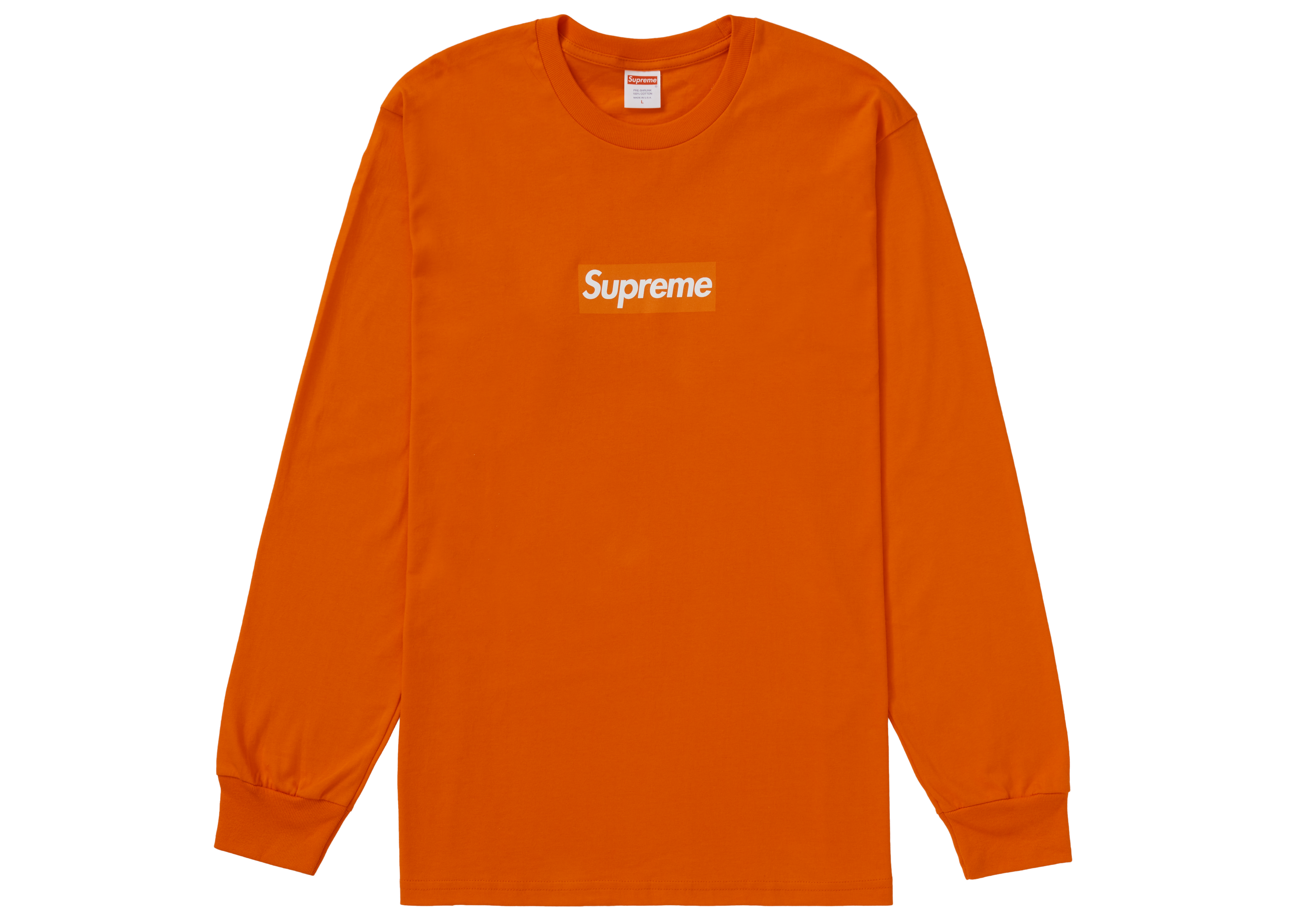 Supreme Box Logo L/S Tee Orange - Novelship