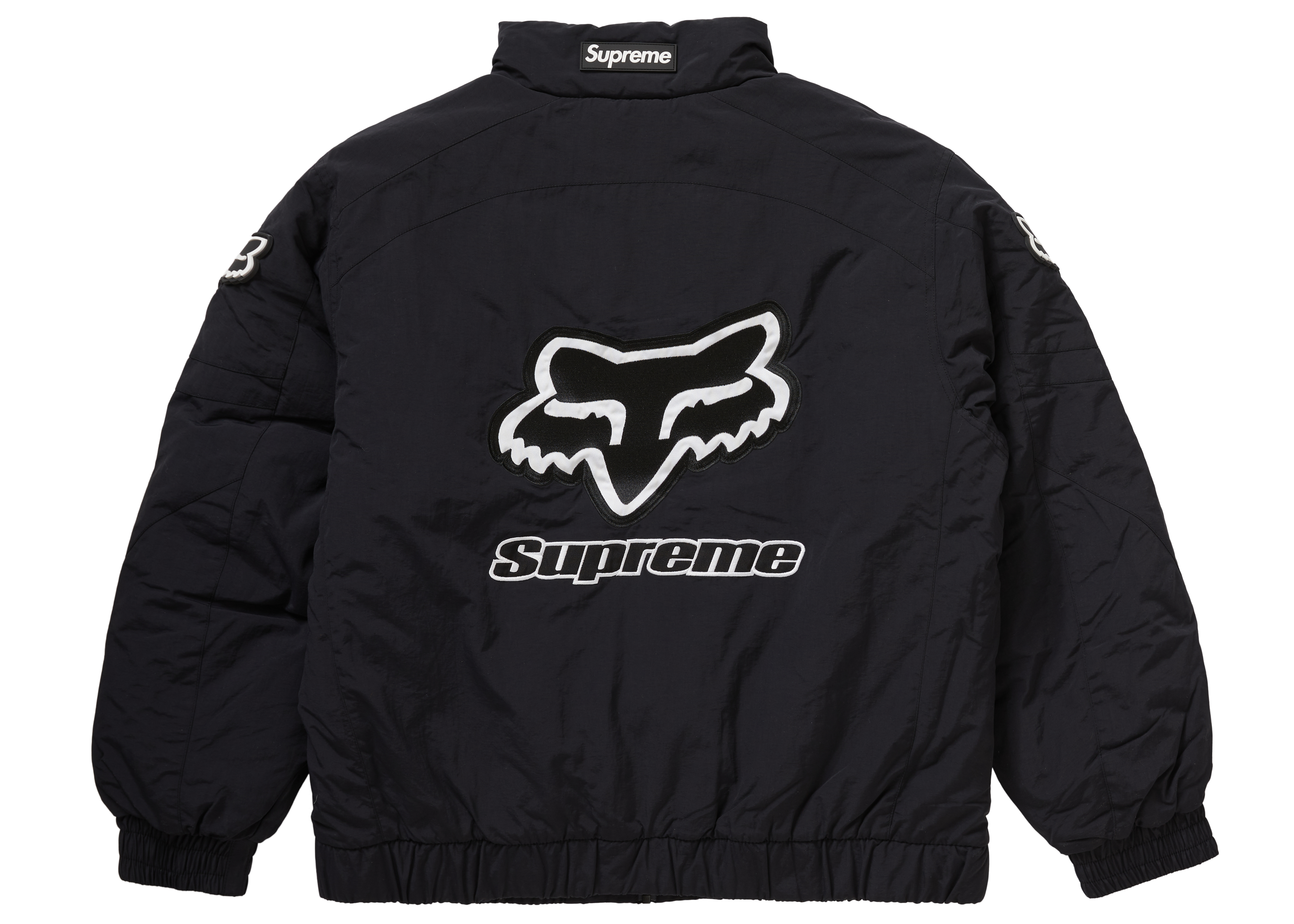 人気ブラドン Supreme fox racing puffy jacket ダウンジャケット
