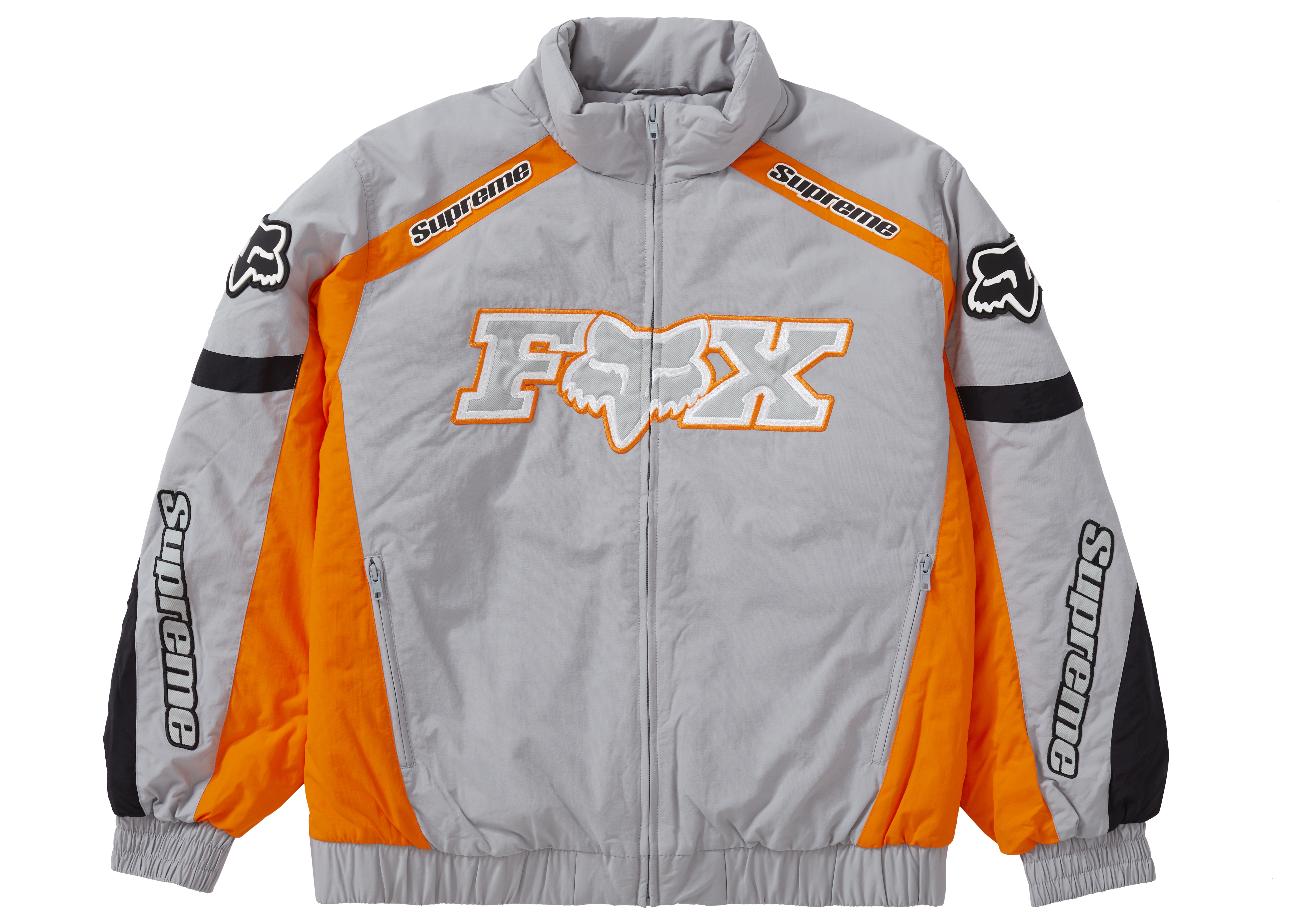 お気に入りの グレー×オレンジ Jacket Puffy Racing Fox Supreme ブルゾン