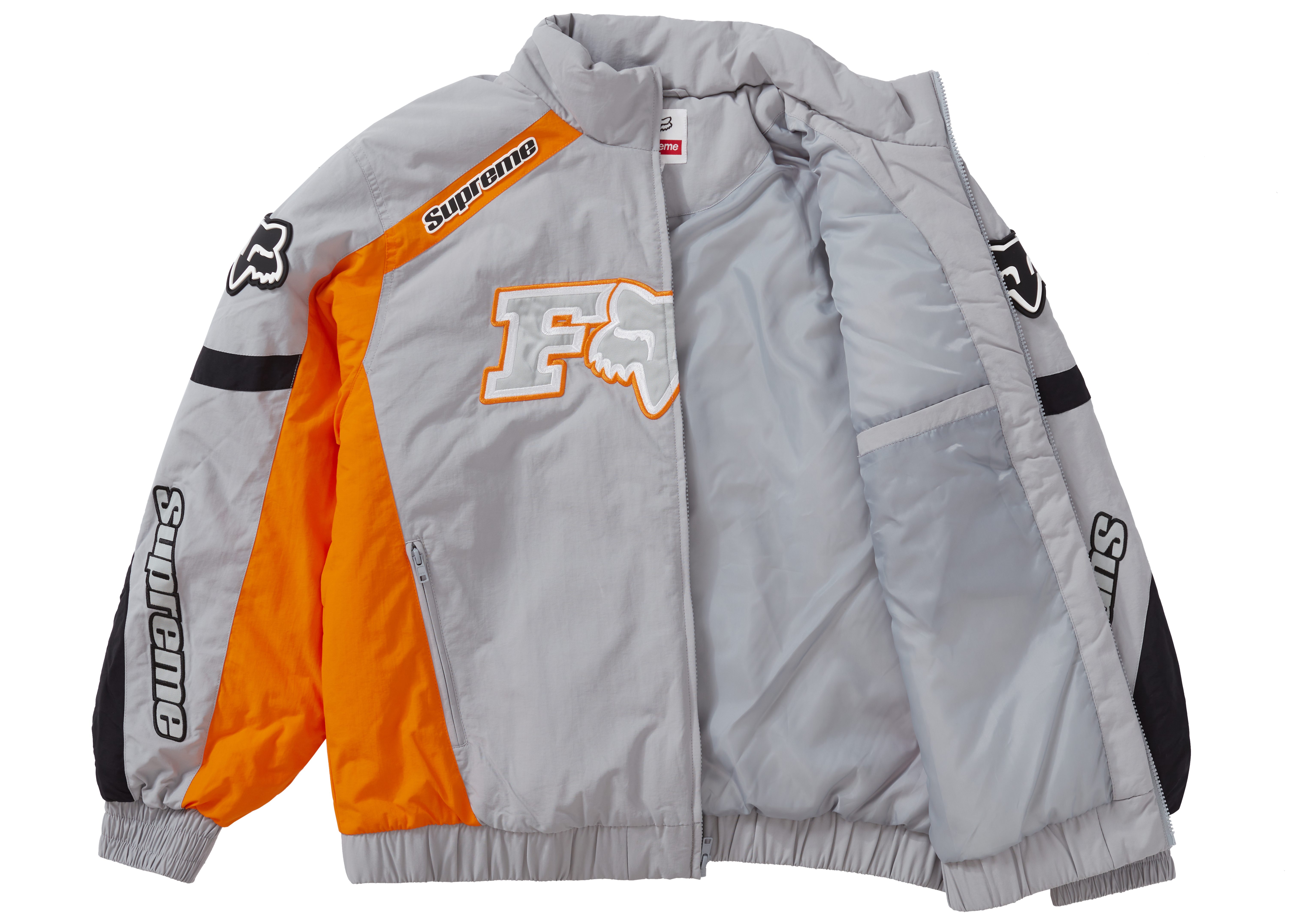 Supreme x Fox Racing Puffy Jacket Grey - Novelship