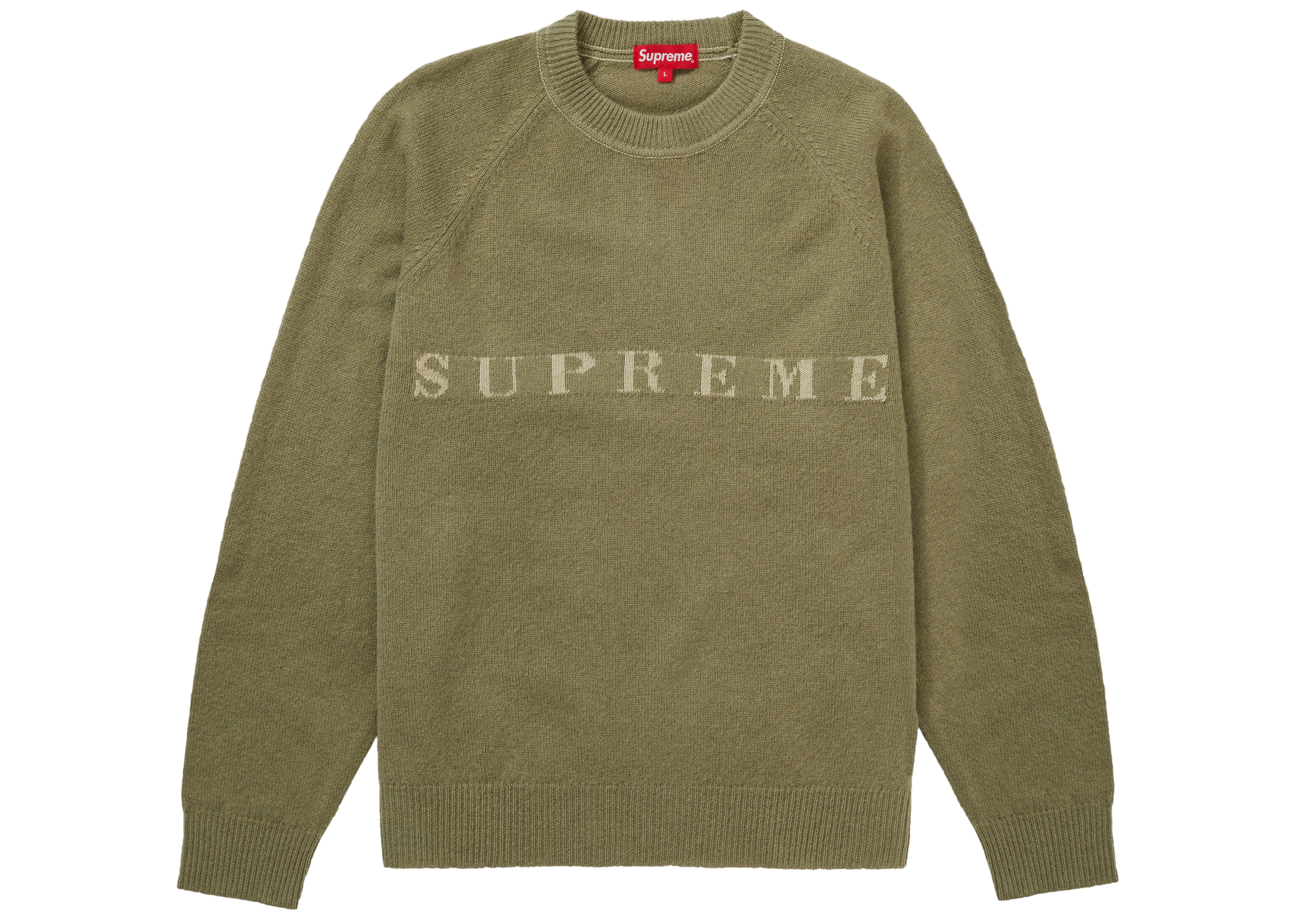 Supreme Stone Washed Sweater Olive - Novelship