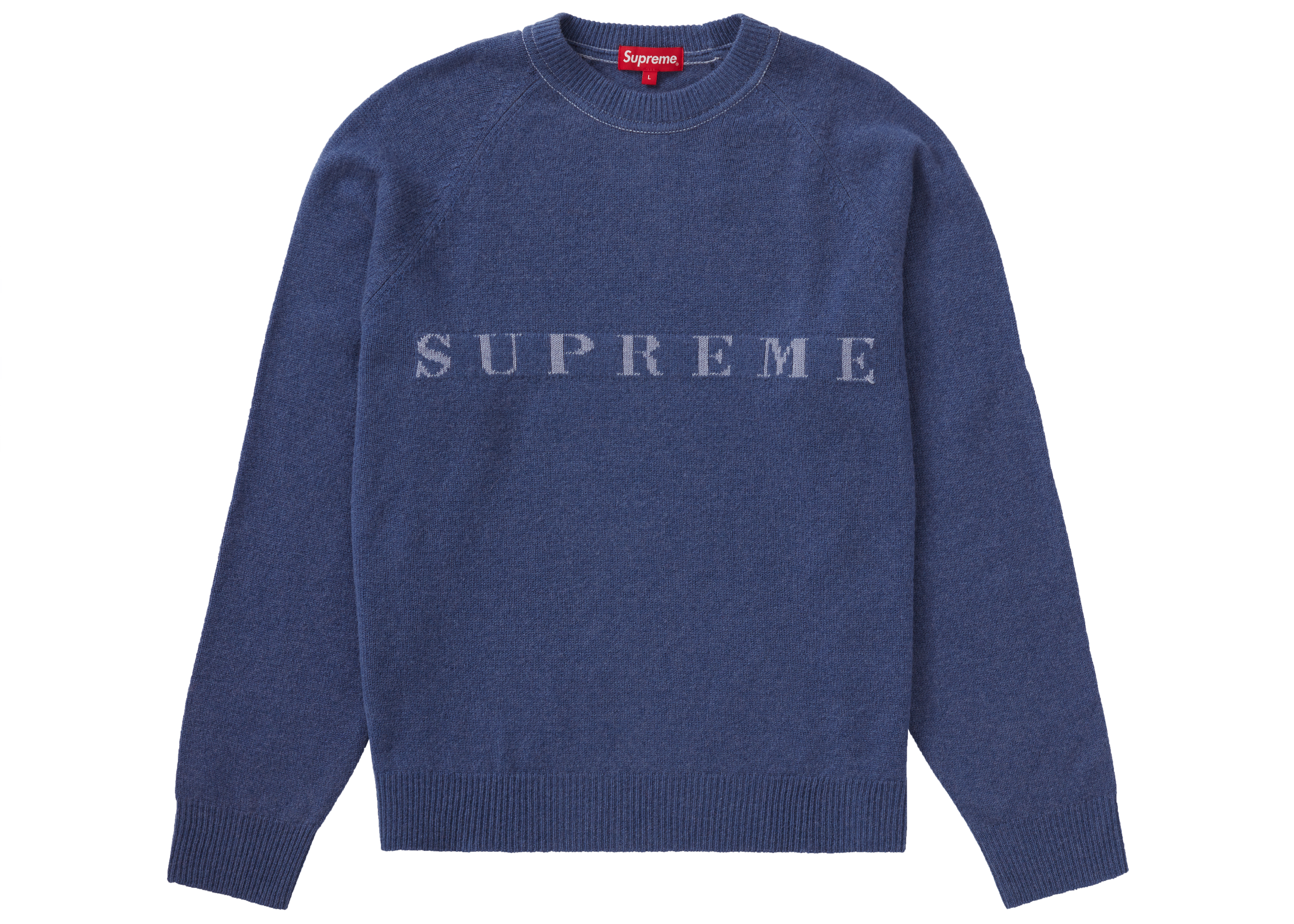 Supreme Stone Washed Sweater Navy - Novelship