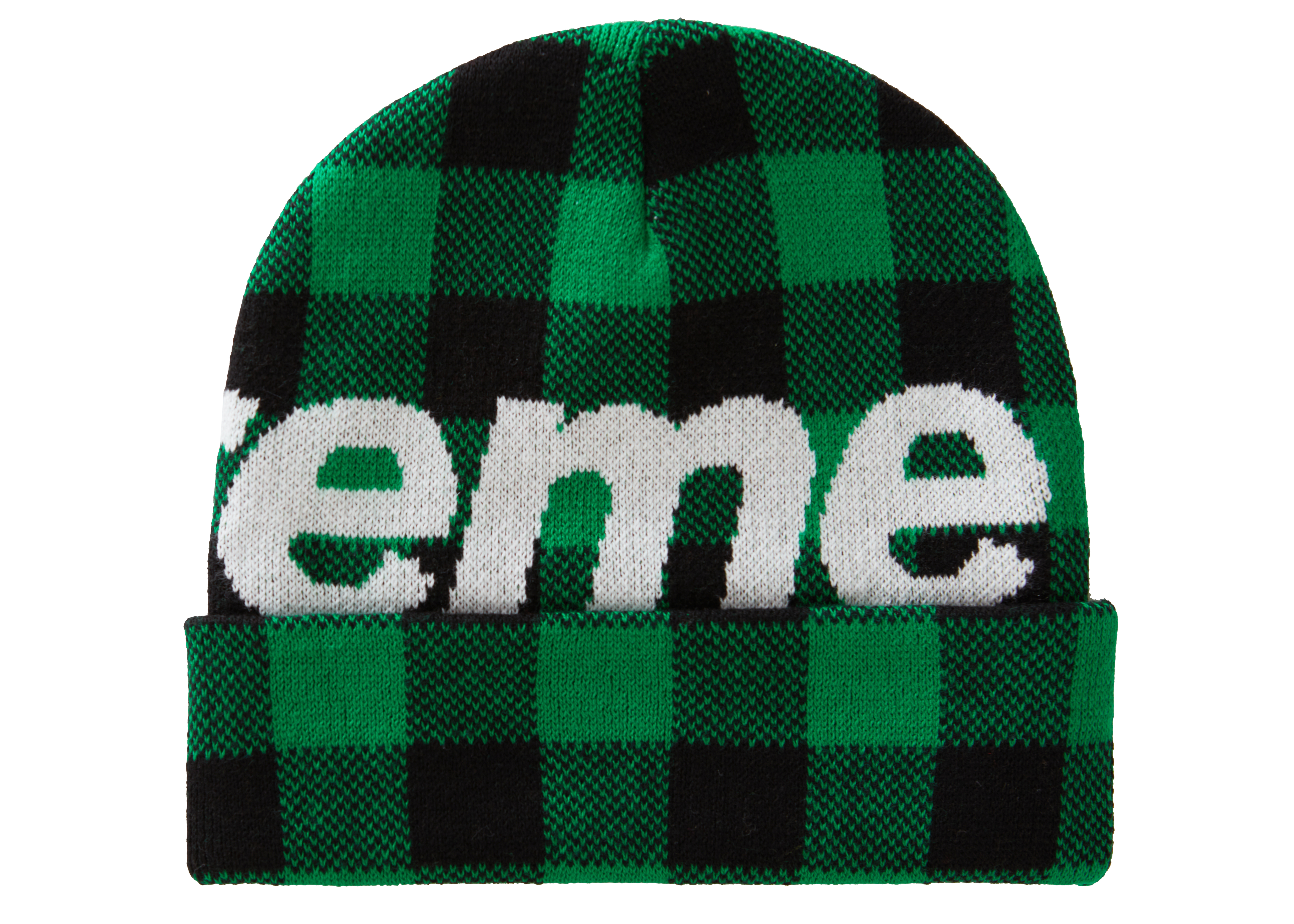 Supreme Big Logo Beanie (FW20) Green Plaid - Novelship